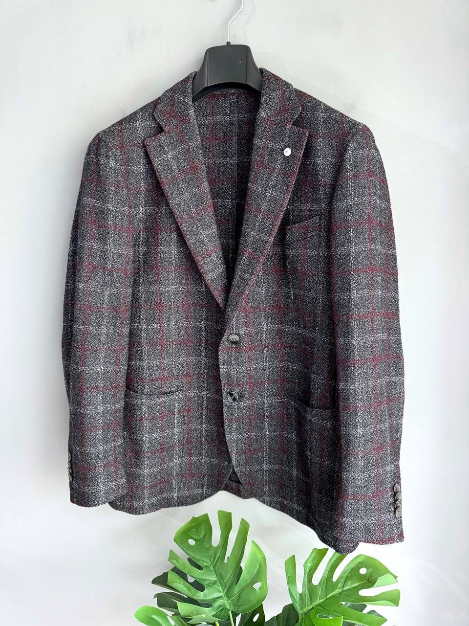 L.B.M. 1911 L.B.M. 1911 Dark Grey Wool/Cotton/Cashmere Men's Blazer 52 R Size 52R - 2 Thumbnail