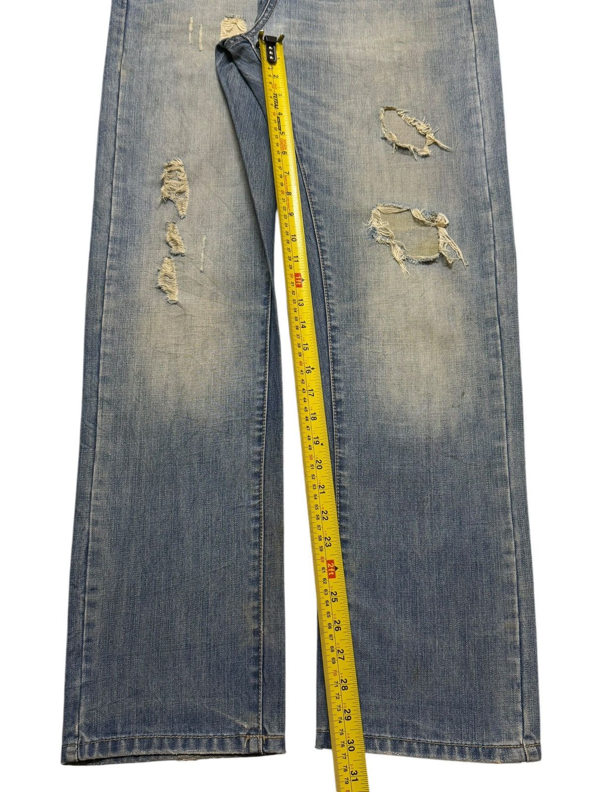 Hysteric Glamour Vintage Y2K Japanese Brand Blue Faded Wash Distressed Jeans Size US 34 / EU 50 - 10 Thumbnail