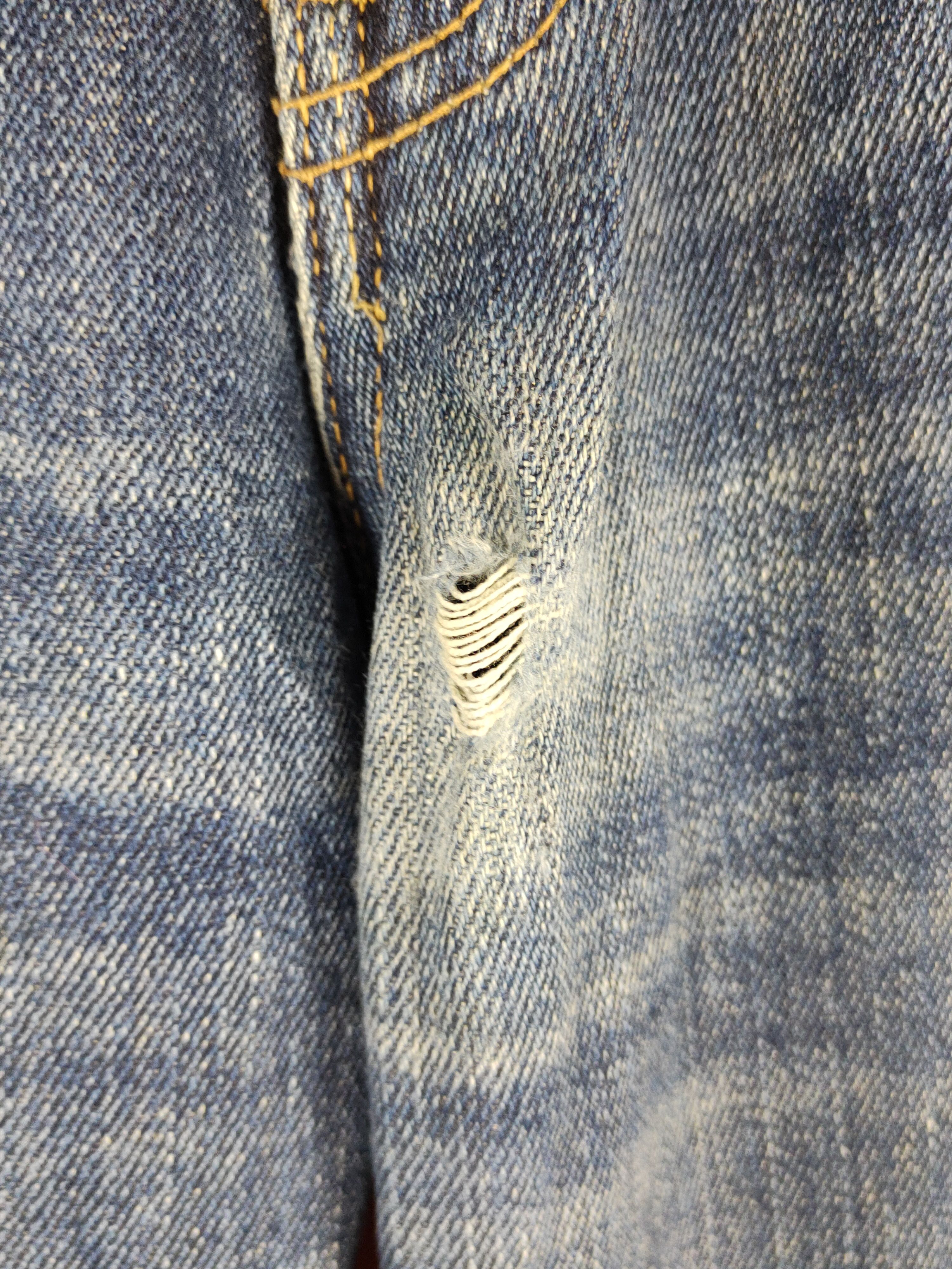 Edwin Edwin Dark Blue Distressed Ripped Soft Jeans #S2206 Size US 33 - 5 Thumbnail