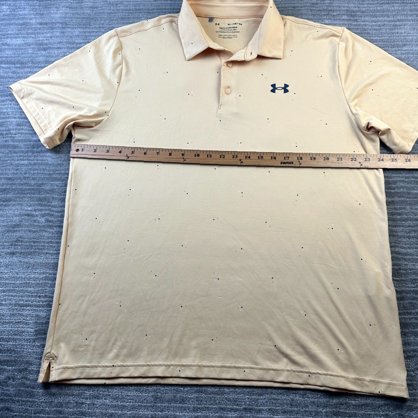 Under Armour Under Armour Polo Shirt Mens XL Yellow Golf All Over Print Playoff Shirt Size US XL / EU 56 / 4 - 7 Thumbnail