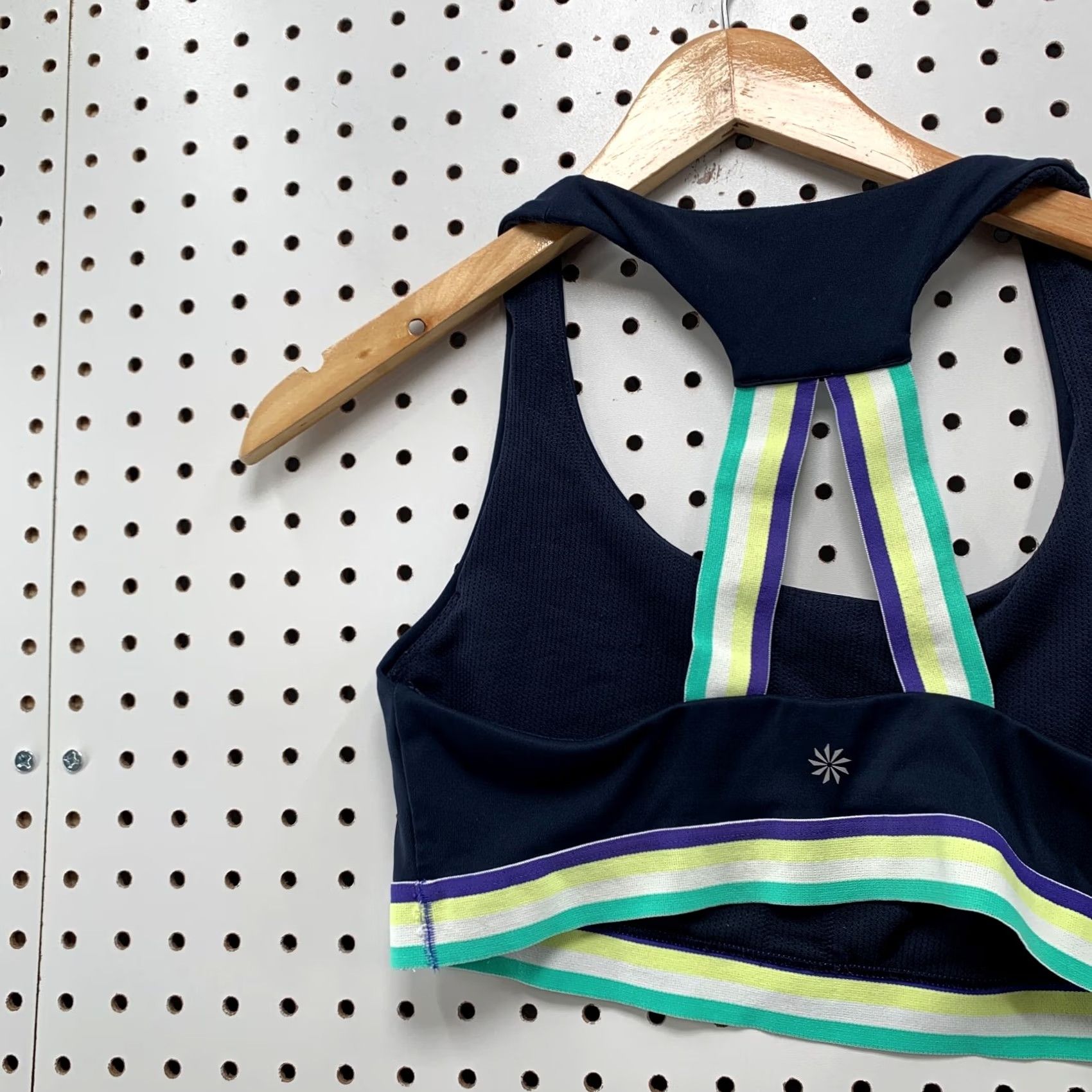 Athleta Athleta Top Womens 14 Blue Contender Racer Back Tank Green Trim Width Size XL / US 12-14 / IT 48-50 - 7 Thumbnail