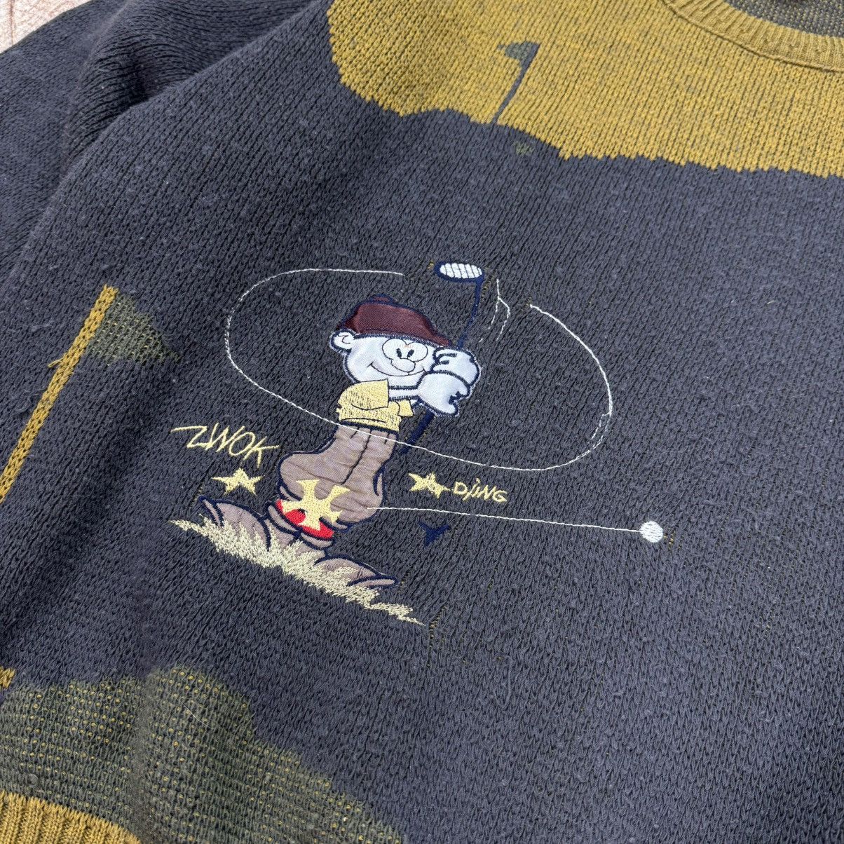 Japanese Brand × Vintage Vintage Embroidered Sweater with Golfer 90s Wool Italy Cute Size US M / EU 48-50 / 2 - 3 Thumbnail