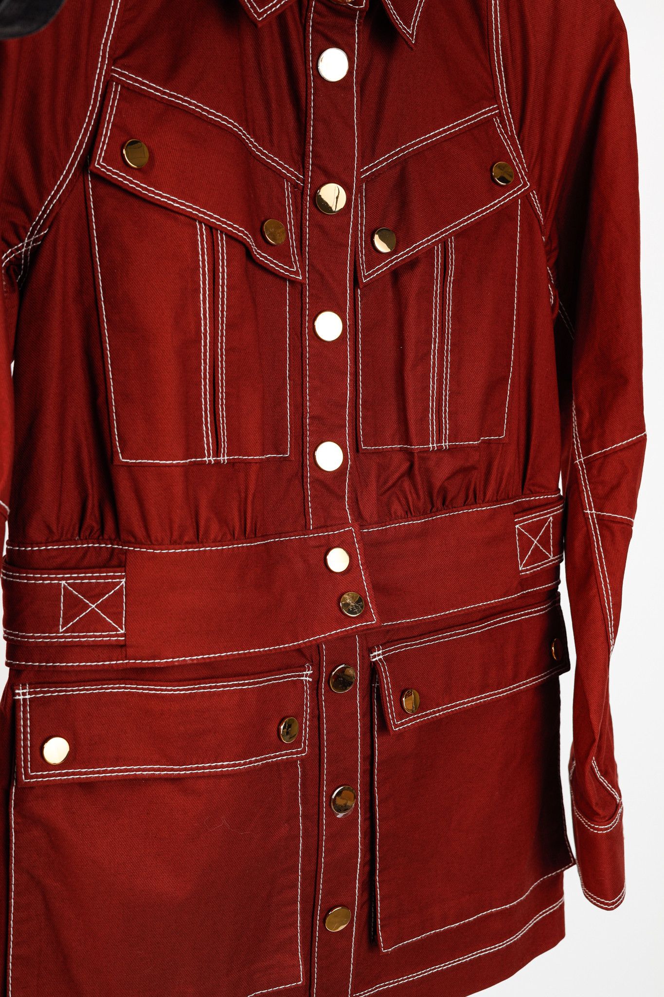 Veronica Beard Veronica Beard Keswick Topstitched Cotton-Twill Jacket Size S / US 4 / IT 40 - 10 Thumbnail