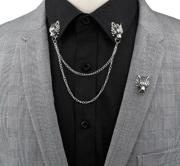 Japanese Brand Kitamura x Eri Wolf Collar Tassel Chain Lapel Pin Brooch Size ONE SIZE - 3 Thumbnail