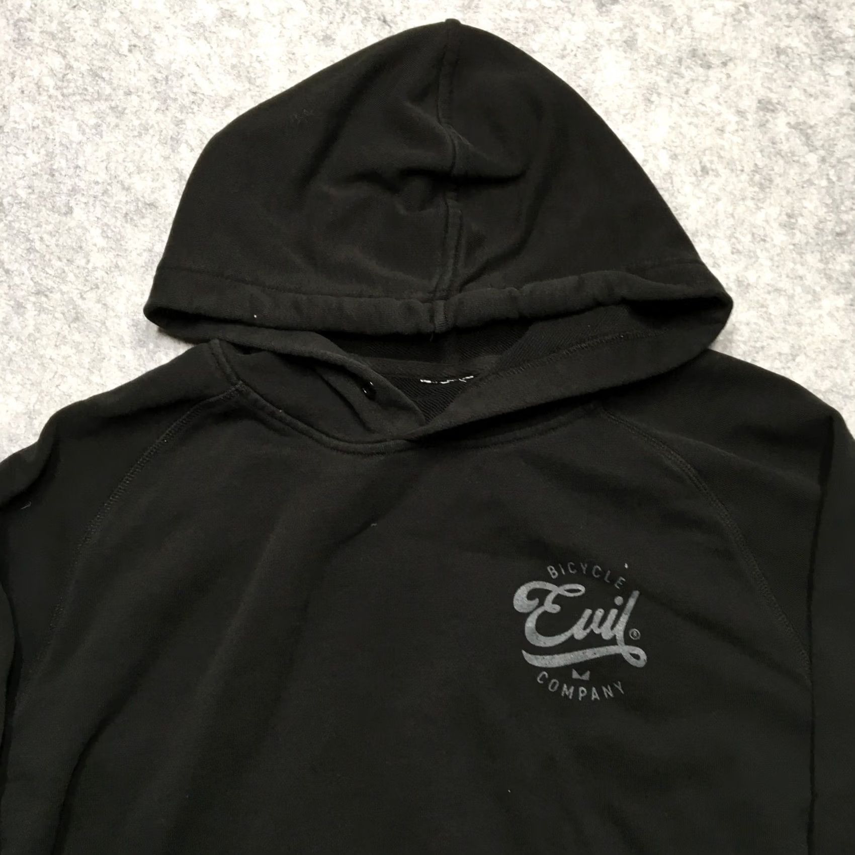 Vintage Evil Bicycle Company Hoodie Men L Black Pullover Performance Terry Stretch Logo Pattern Solid Shirt Mens Size US L / EU 52-54 / 3 - 5 Thumbnail