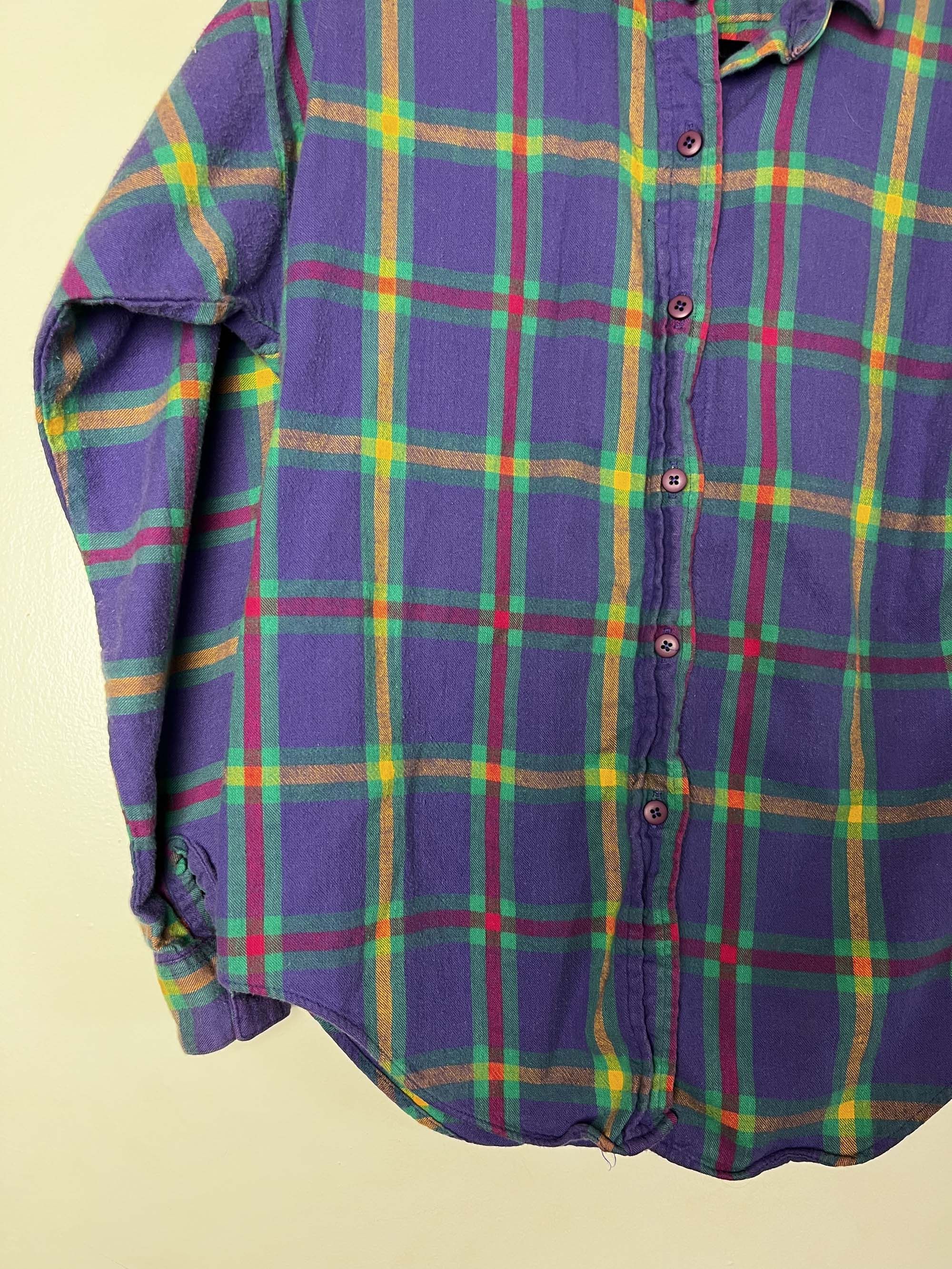 Vintage Vintage 1980's Idioms Plaid Flannel Long Sleeve Button Up Size US S / EU 44-46 / 1 - 4 Thumbnail