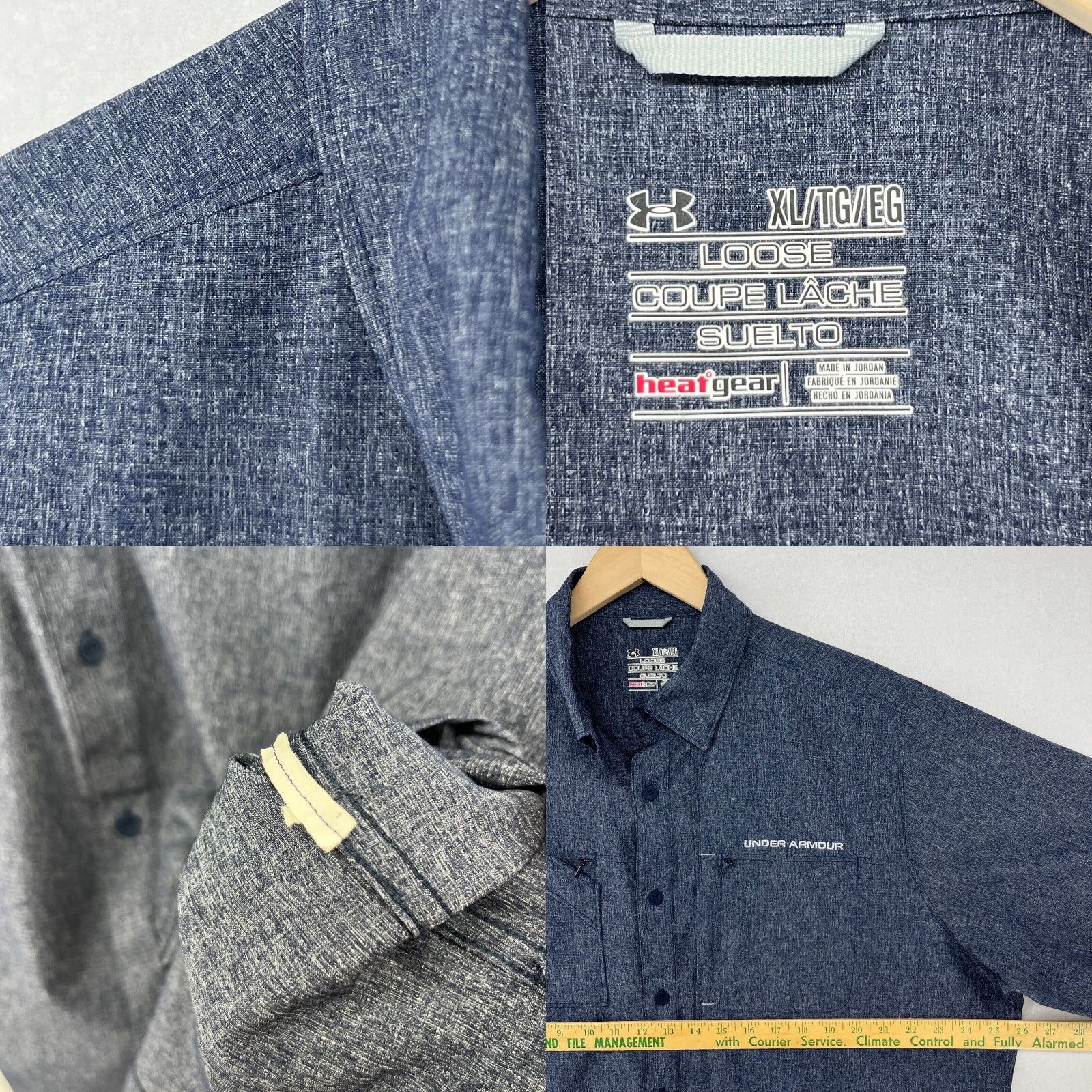 Under Armour Genuine Mens XL Loose Fit Armourvent Heatgear Blue Button Front Hunting Shirt By Under Armour Grailed