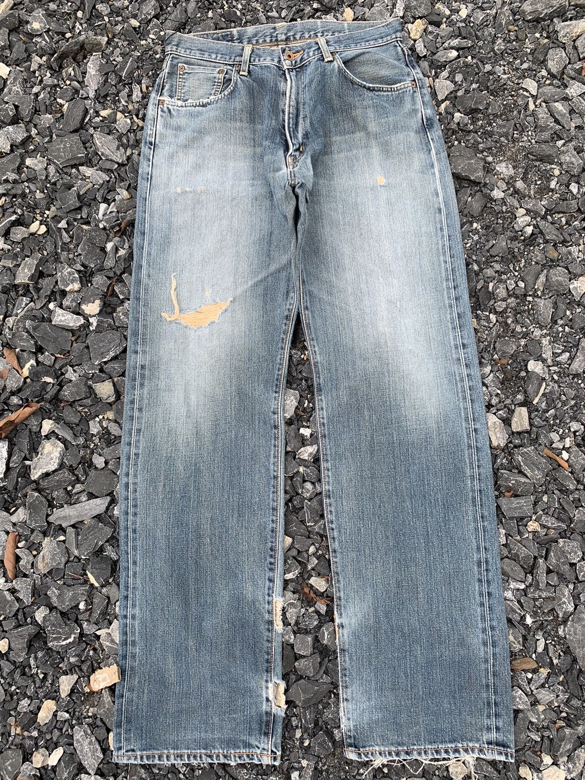 Edwin VINTAGE EDWIN 505 SELVEDGE RUSTY DISTRESSED JAPANESE DENIM Size US 31 - 1 Thumbnail