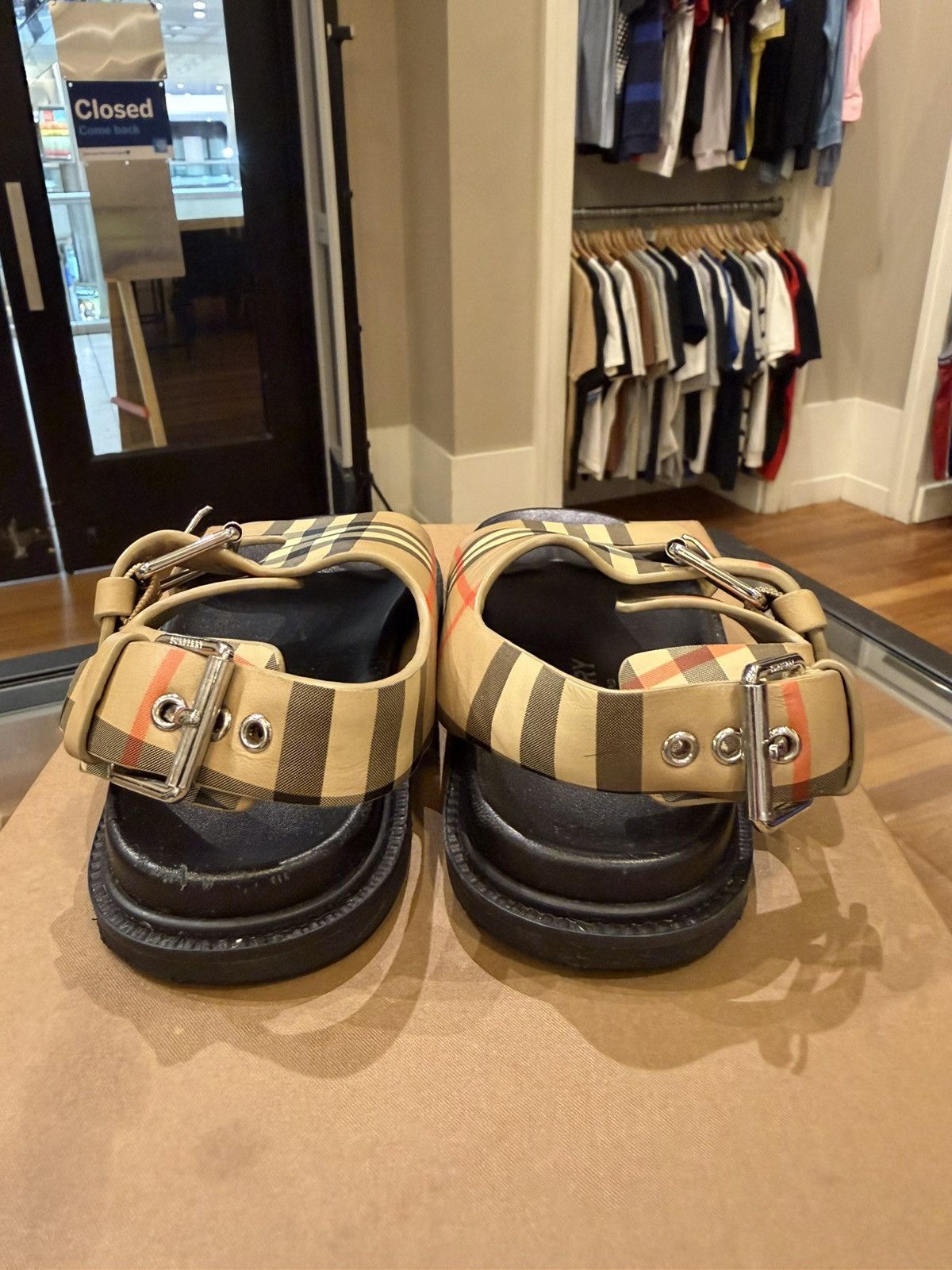 Burberry Burberry KIDS Bertha Checkered Sandals (12C) Size US 5 / EU 37 - 6 Thumbnail