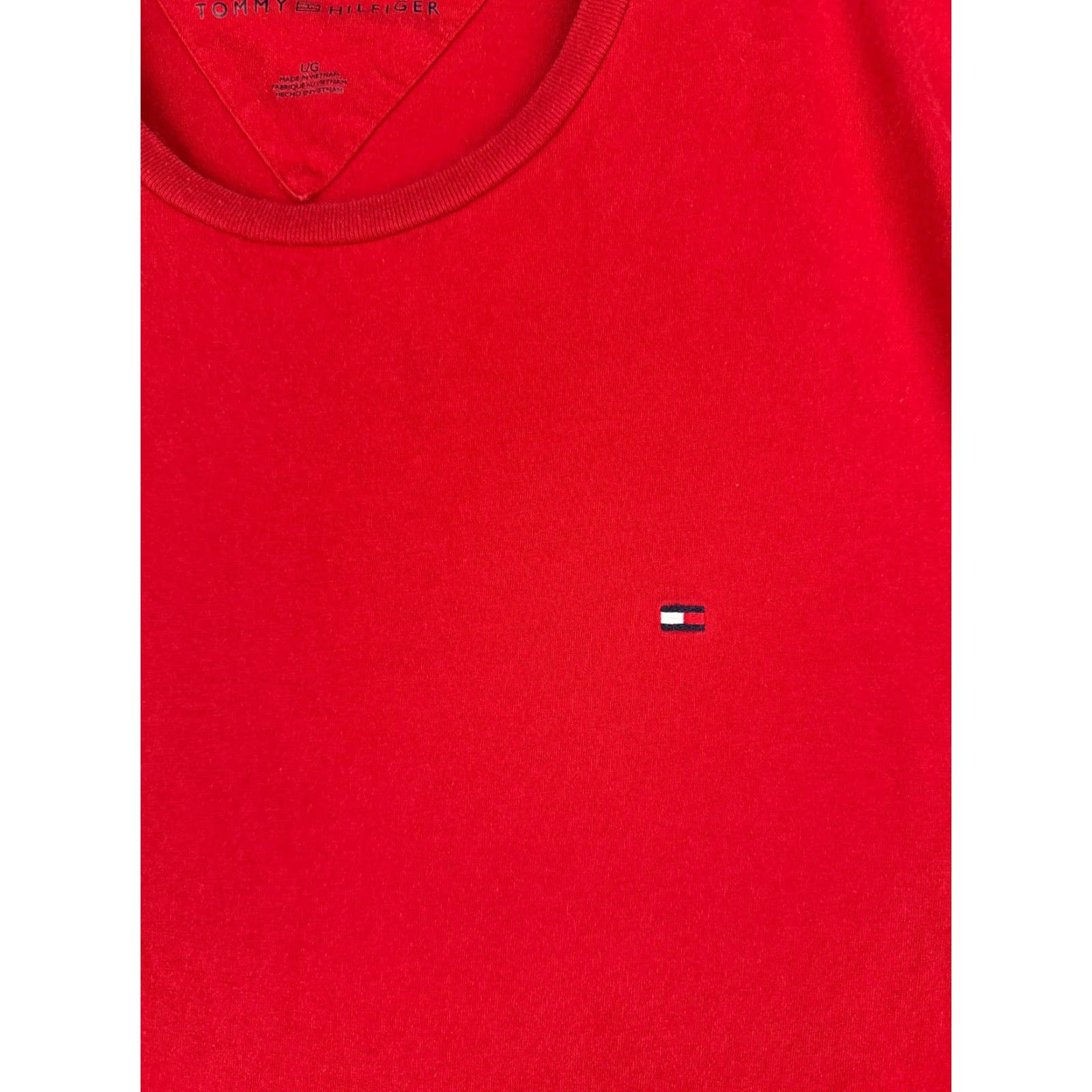 Tommy Hilfiger Tommy Hilfiger Shirt Adult Large Red Short Sleeve Crew Neck 100% Cotton Size US L / EU 52-54 / 3 - 6 Thumbnail
