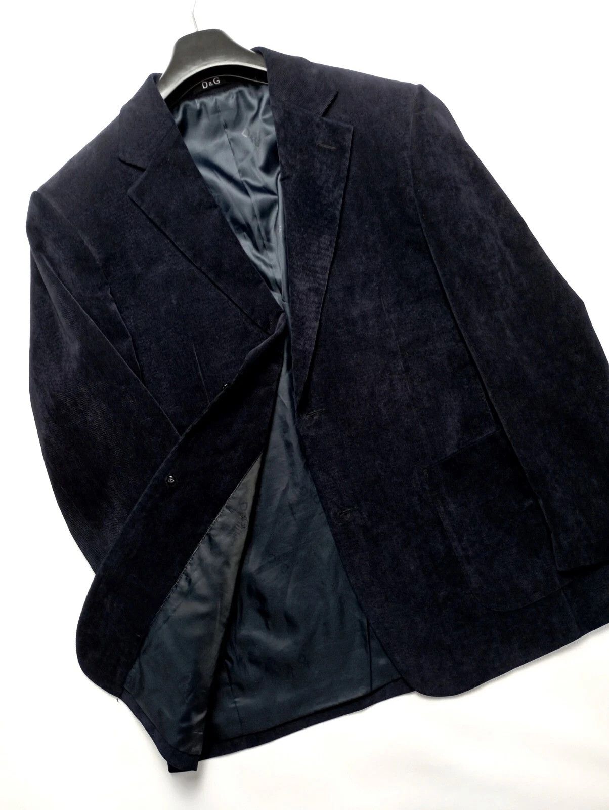Dolce & Gabbana Dolce & Gabbana Vintage Velvet Blazer Dark Blue – Men’s Size 50L - 6 Thumbnail