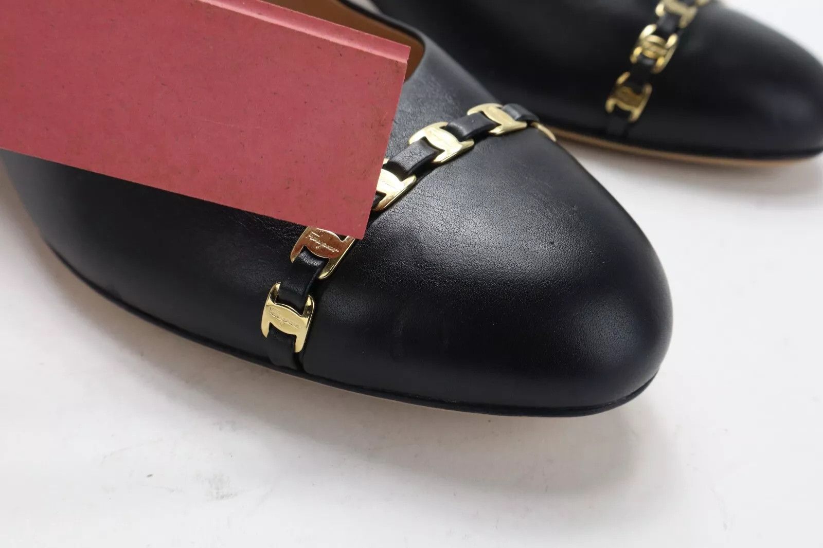 Salvatore Ferragamo SALVATORE FERRAGAMO Shoes Women's US 7 Leather Heeled Chain Size US 7 / IT 37 - 9 Thumbnail