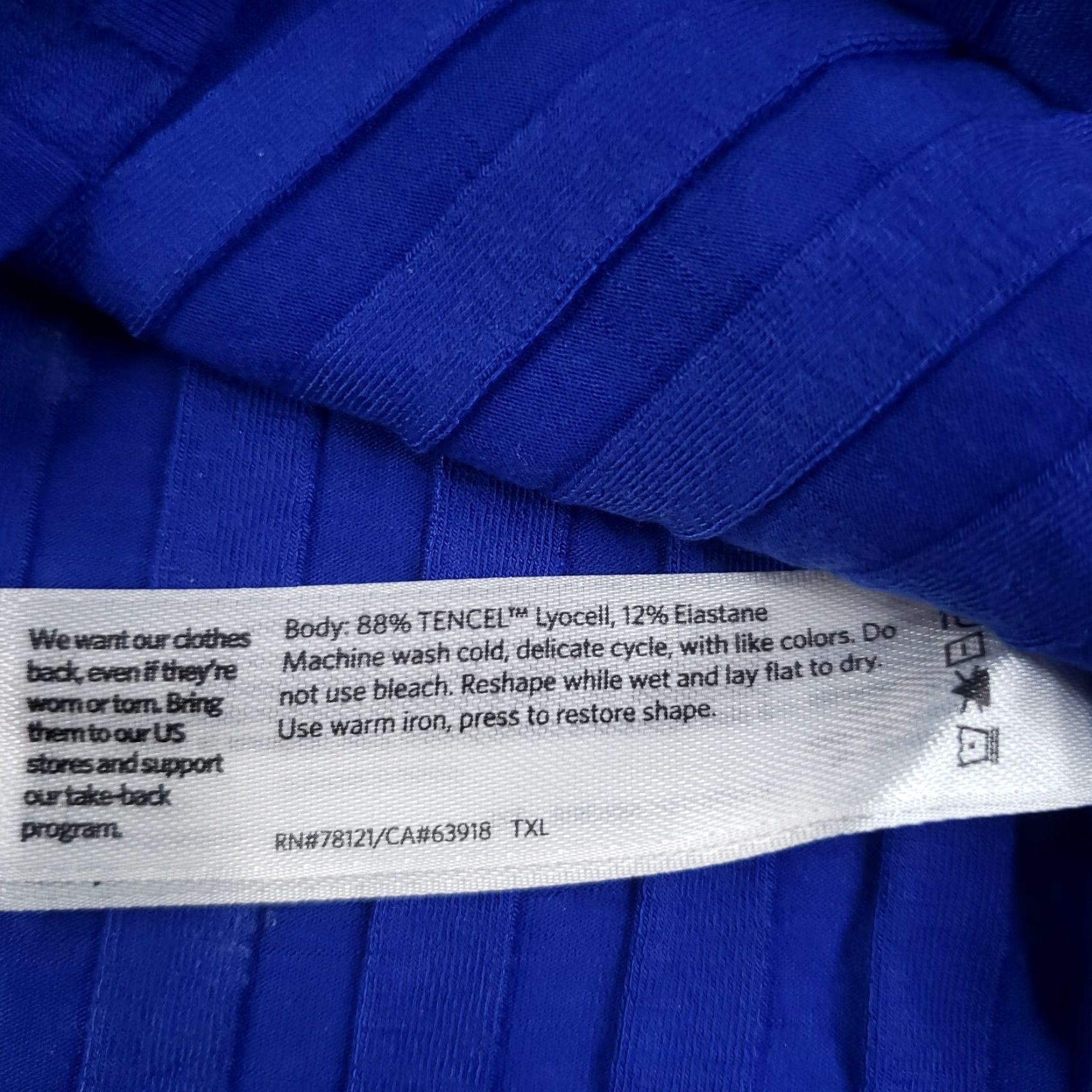 Eileen Fisher Eileen Fisher Shift Dress Womens XXS Blue Midi Casual Ribbed Stretch Tee Size XXS / US 00 / IT 34 - 6 Thumbnail
