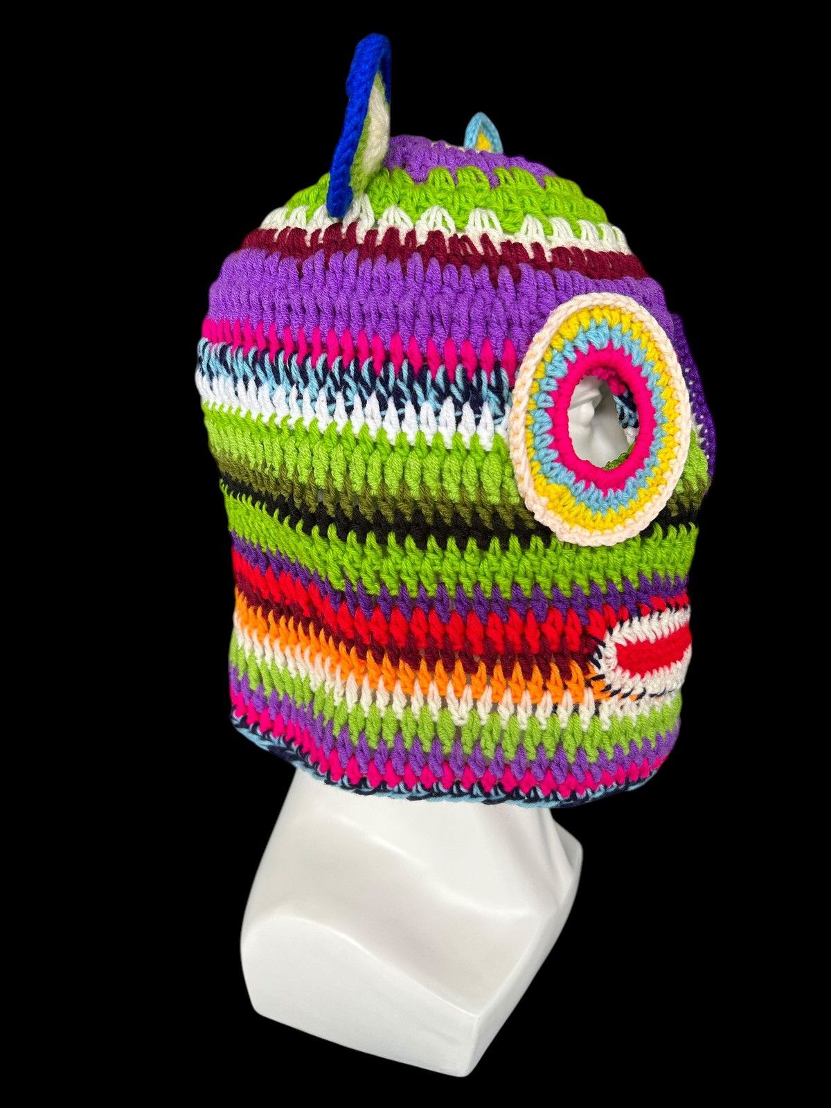 Japanese Brand × Kapital × Vintage Very Rare Crochet Knitted Handmade Balaclava Masked ☠️☠️ Size ONE SIZE - 2 Thumbnail
