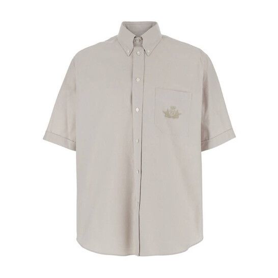 Fendi o1s1wg110426 Embroidered Button Down Shirt in Grey Size US L / EU 52-54 / 3 - 1 Thumbnail