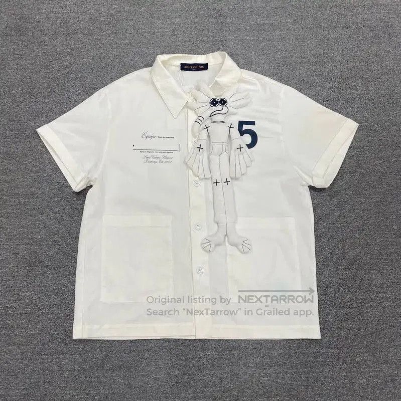 Louis Vuitton Louis Vuitton White Cotton Short Sleeve Shirt . Size US S / EU 44-46 / 1 - 1 Thumbnail