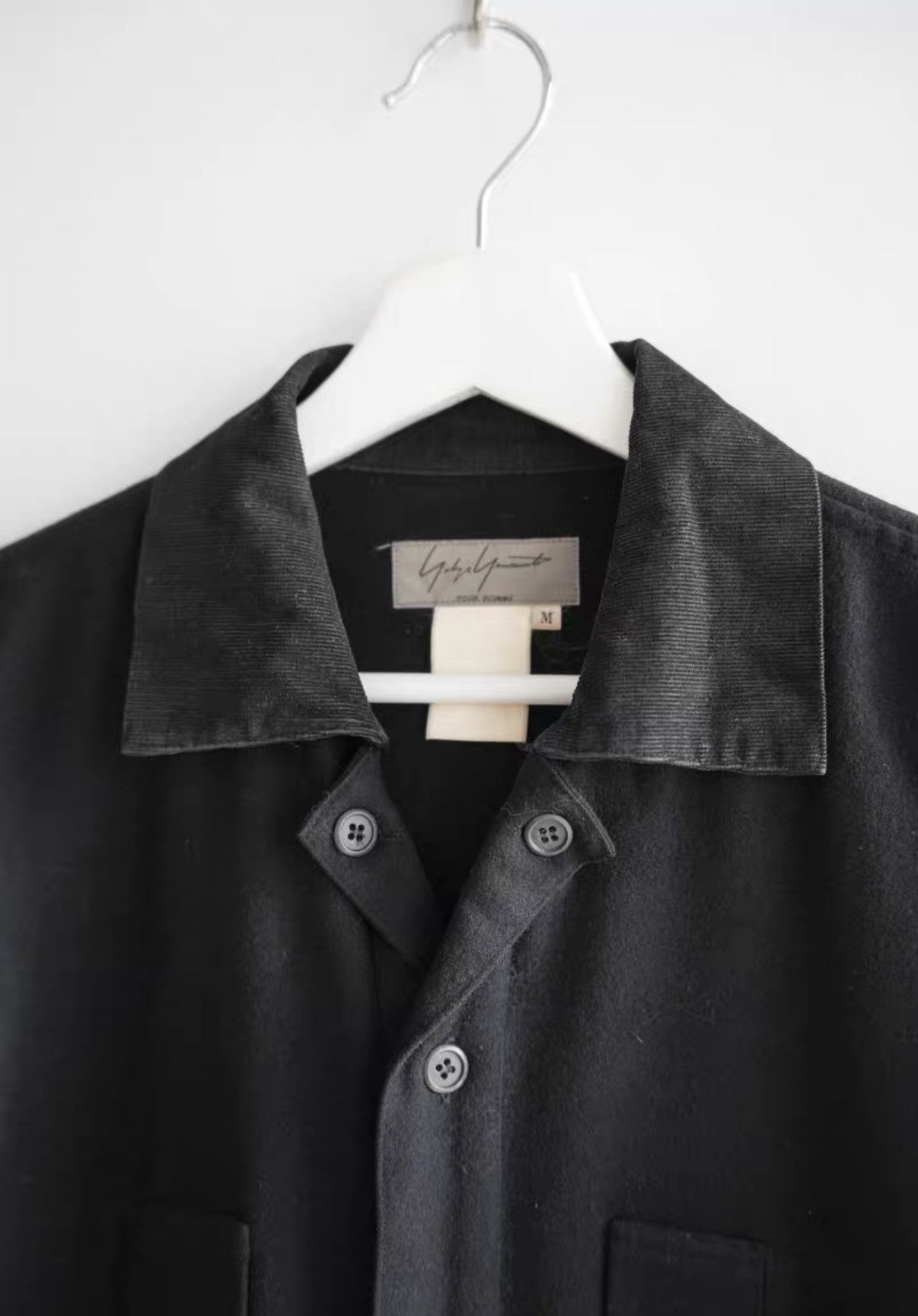 Yohji Yamamoto Yohji Yamamoto 98AW Contrast Collar Wool Shirt K4 Size US M / EU 48-50 / 2 - 3 Thumbnail