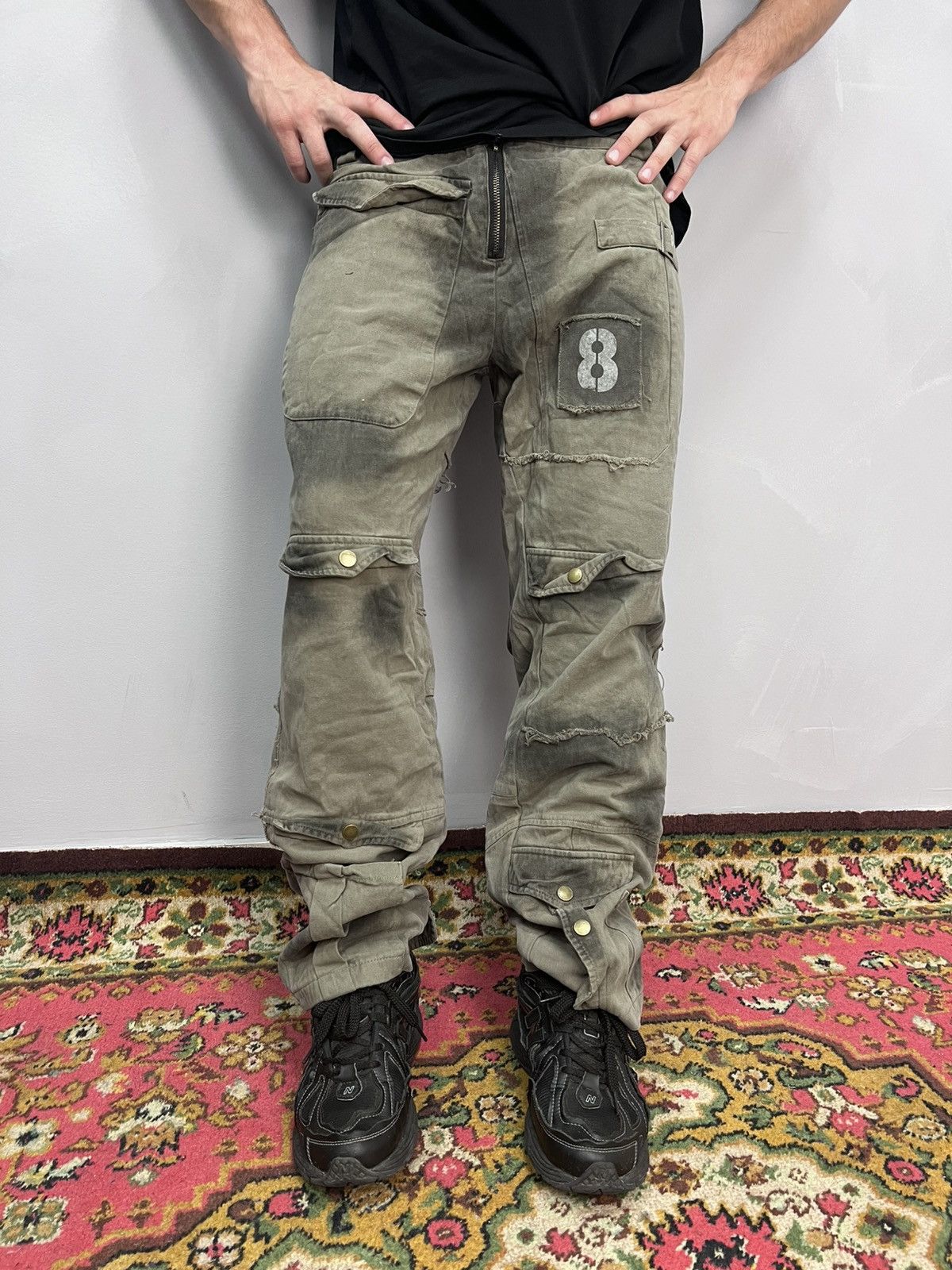 If Six Was Nine × Japanese Brand × Le Grande Bleu (L.G.B.) Y2k affliction graphic angel wing type jeans CARGO Size US 33 - 2 Thumbnail