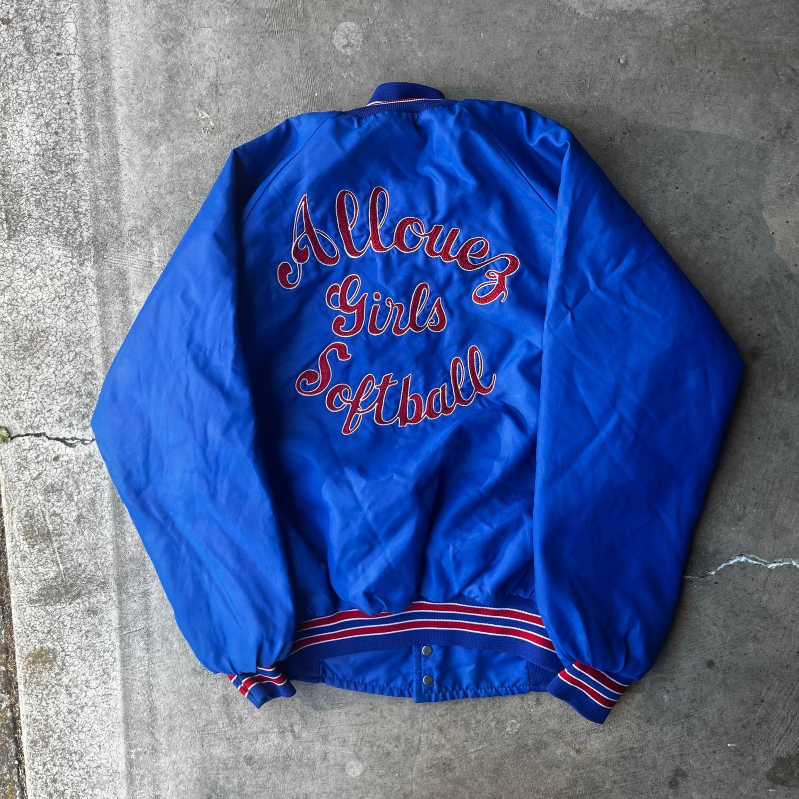 Vintage VINTAGE 70S CHAIN STITCH SATIN JACKET SOFTBALL BLUE MEDIUM Size US M / EU 48-50 / 2 - 1 Thumbnail