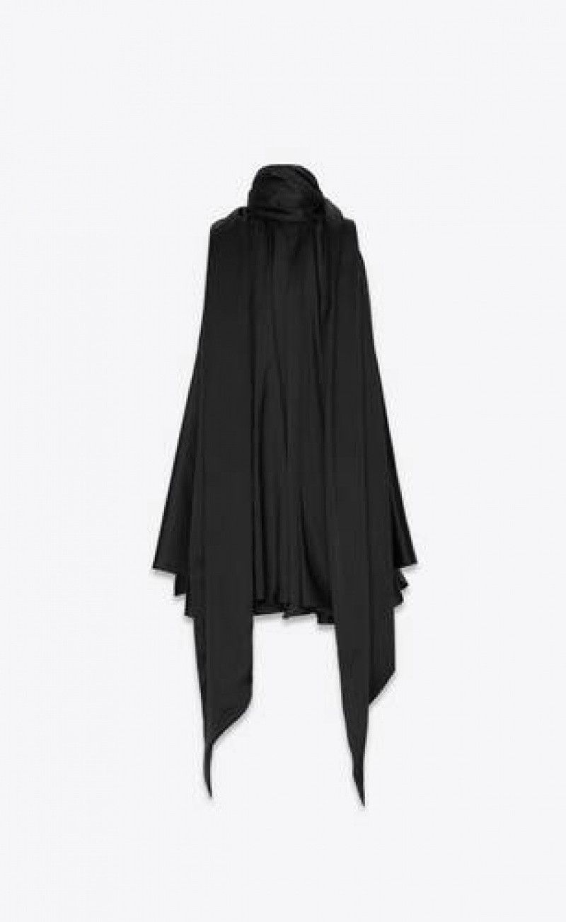 Saint Laurent Paris o1s1wg111124 780292 Lavallière-Neck Top in Silk Satin Size US XS / EU 42 / 0 - 3 Thumbnail