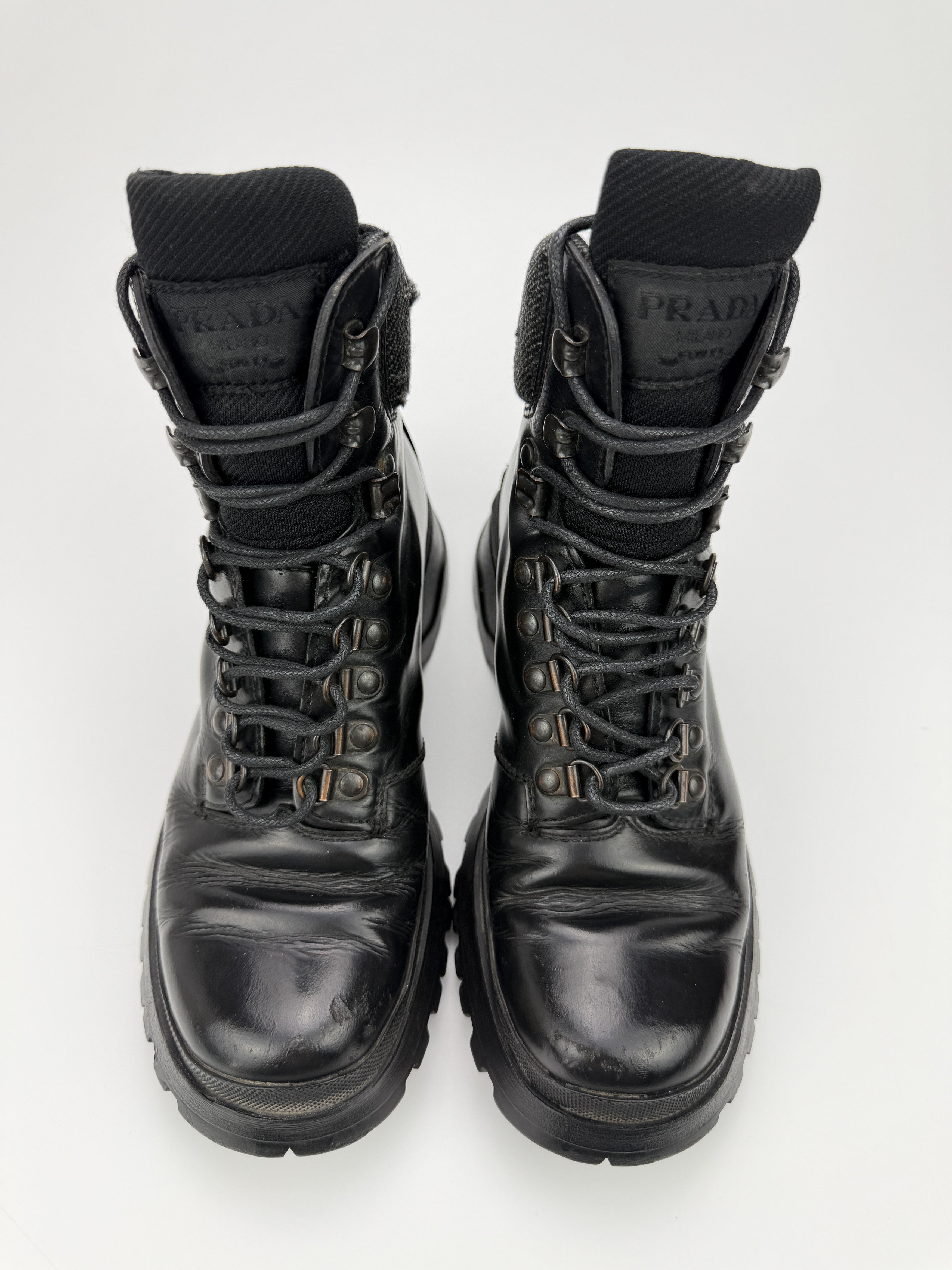 Prada Vintage Prada Vibram Heavy Leather Military Ankle Boots Size US 6 / IT 36 - 6 Thumbnail