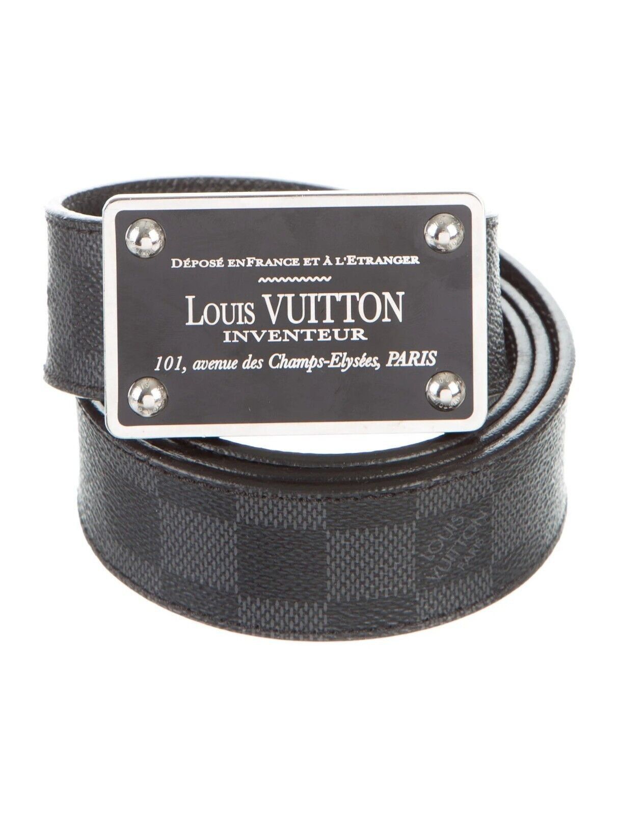 Louis Vuitton Damier Ebene Inventeur Belt - Size 34 / 85, Louis Vuitton  Accessories