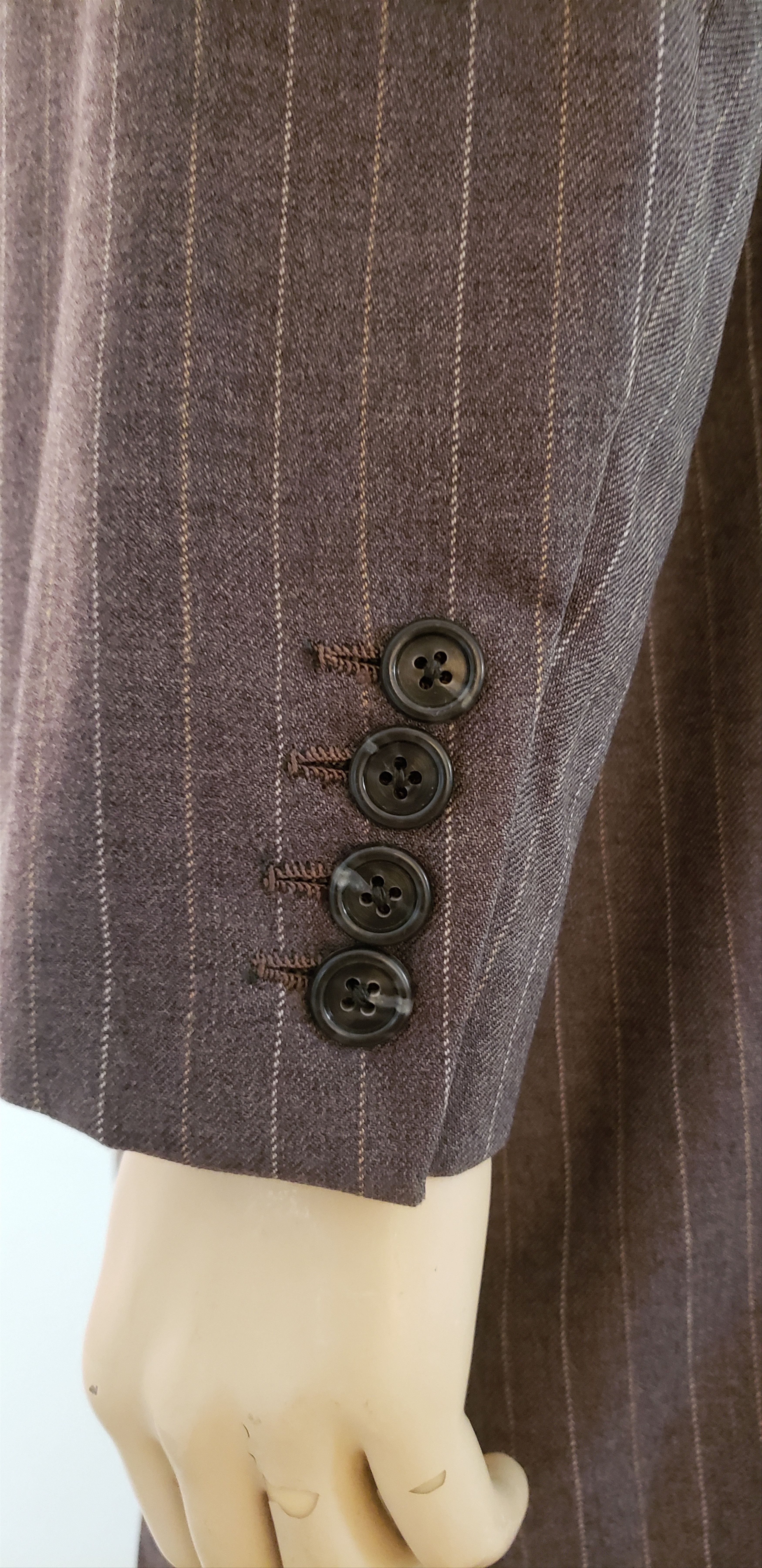 Vintage custom suit 43R grey pinstripe 1976 NY Athletic Club Size 42R - 4 Thumbnail