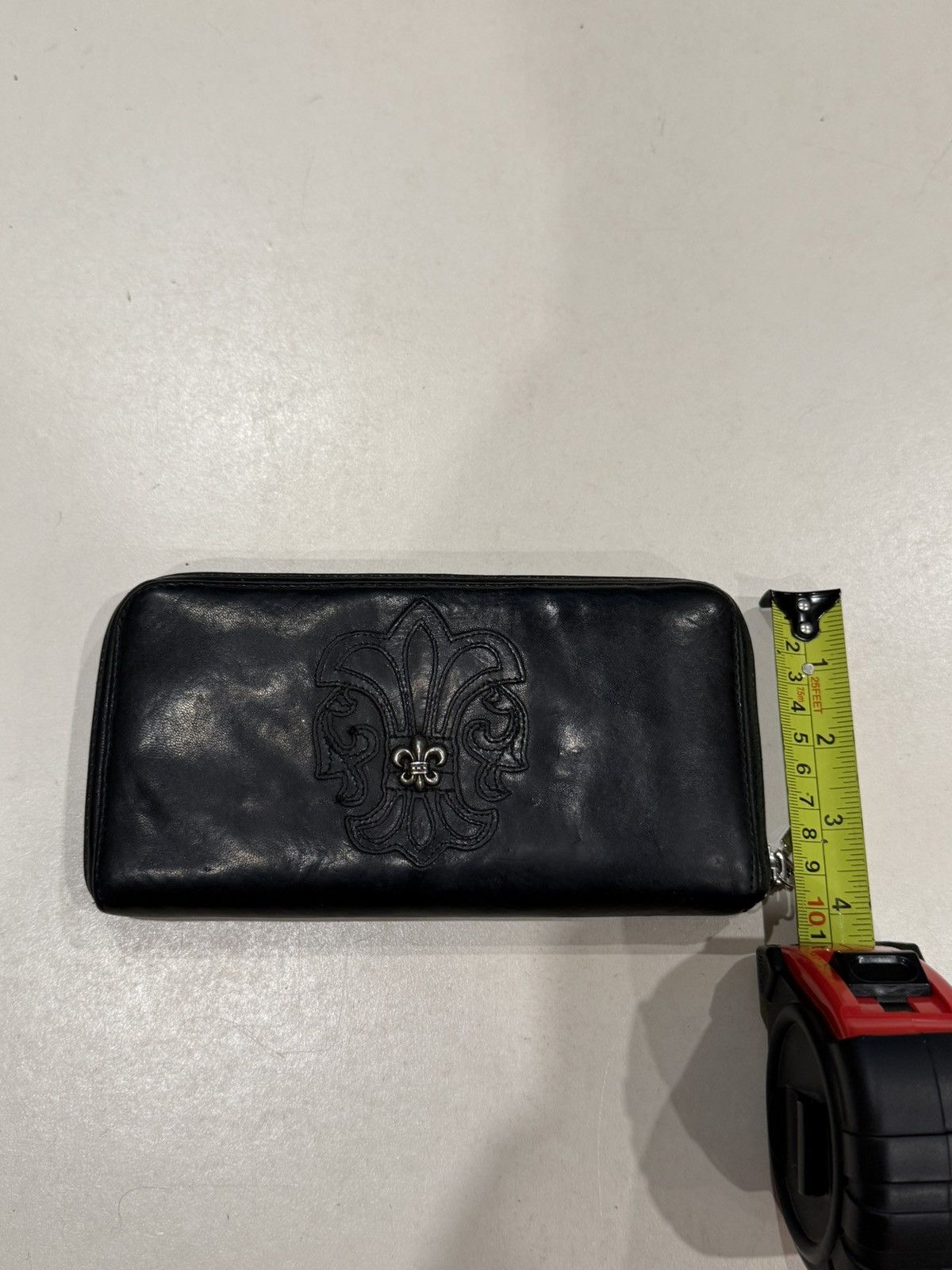 Chrome Hearts Chrome Hearts BS Fleur Wallet Black Leather Silver Scroll Size ONE SIZE - 19 Thumbnail