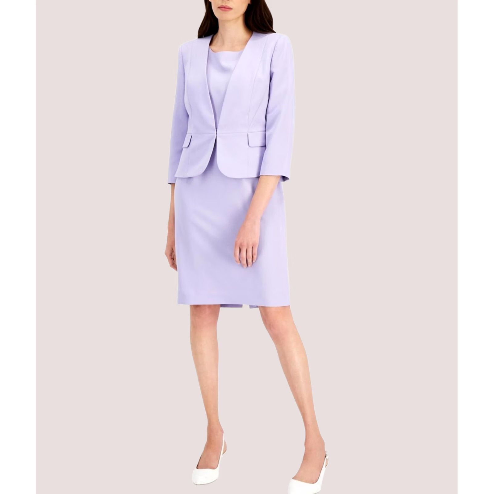 Vintage Le Suit Womens 2PC Sheath Dress Suit Purple Size 6 Size M / US 6-8 / IT 42-44 - 1 Thumbnail
