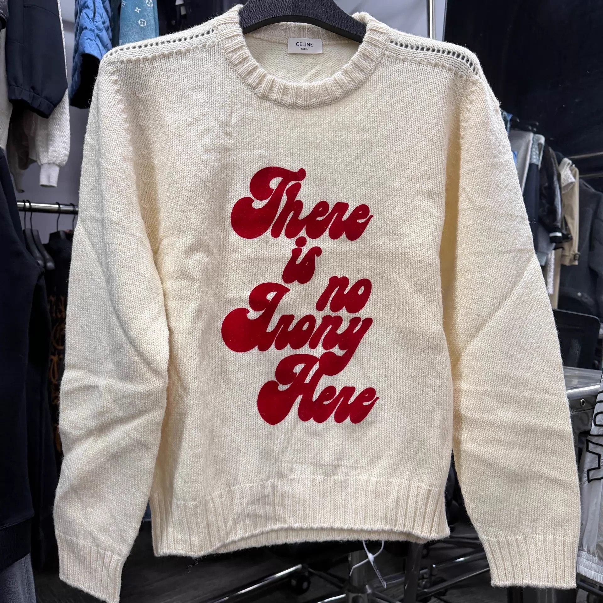 Celine Celine beige letter logo sweater M new with tags Size M / US 6-8 / IT 42-44 - 1 Thumbnail
