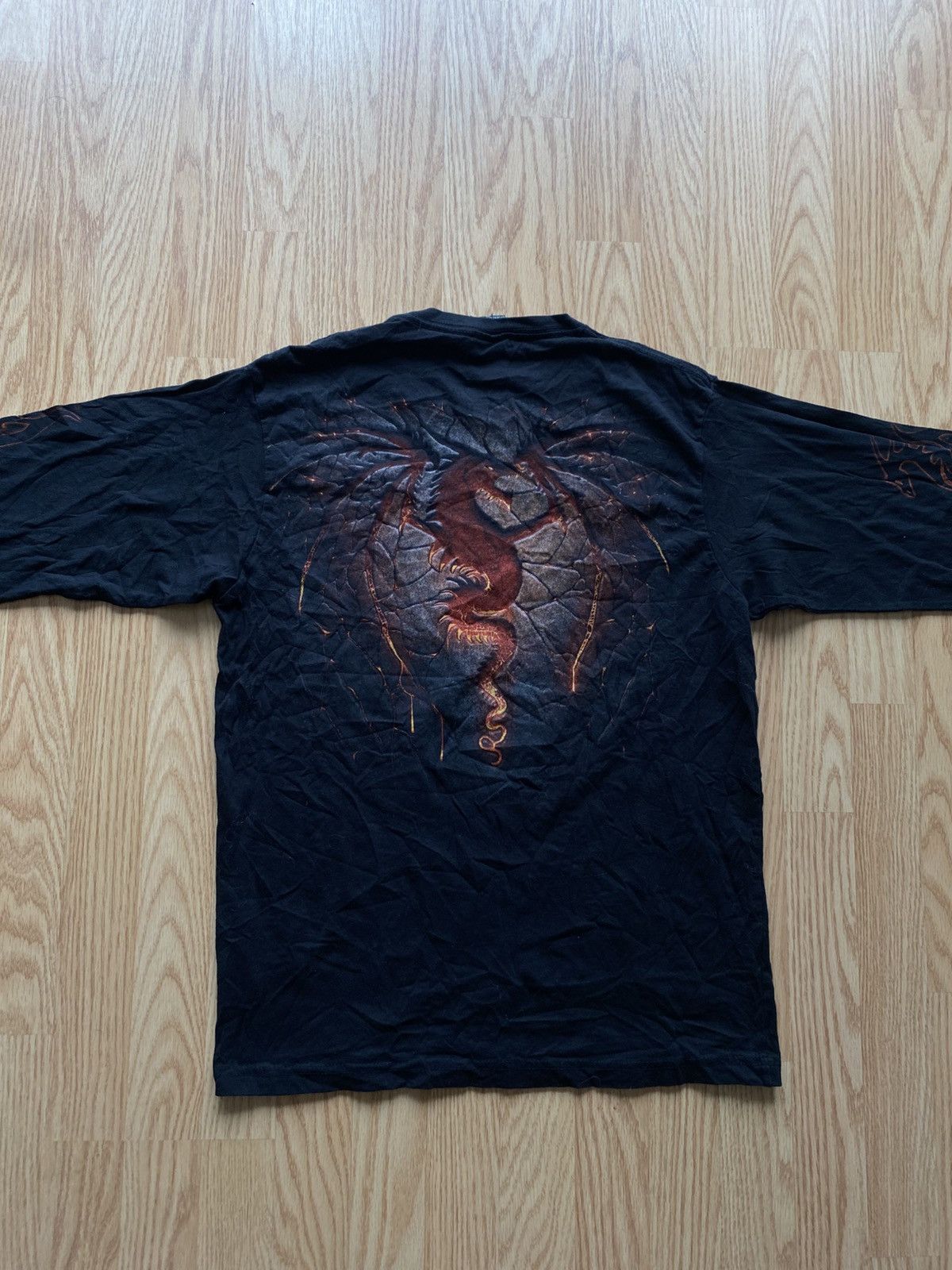 Japanese Brand Vintage Spiral Dragon Flame Long Sleeve Fire Y2K Tee Rare Size US M / EU 48-50 / 2 - 5 Thumbnail