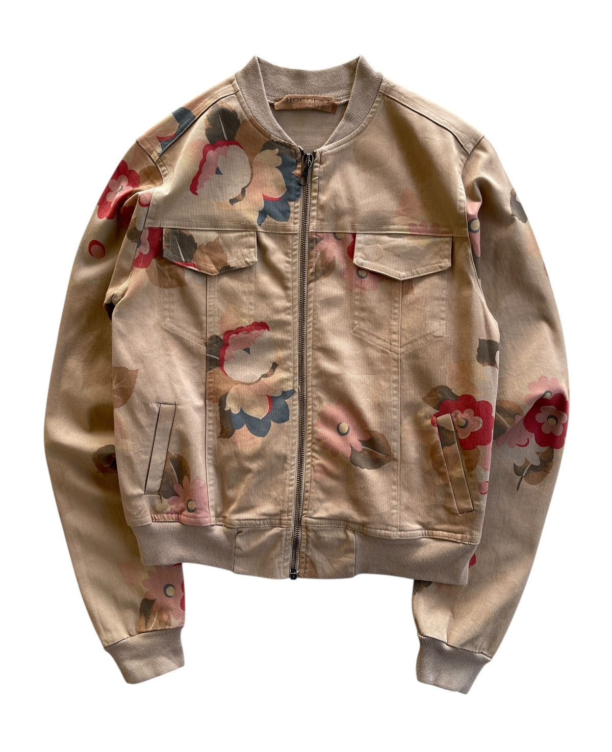Vintage Italian Chocolat Floral Cropped Bomber Jacket Size S / US 4 / IT 40 - 1 Thumbnail