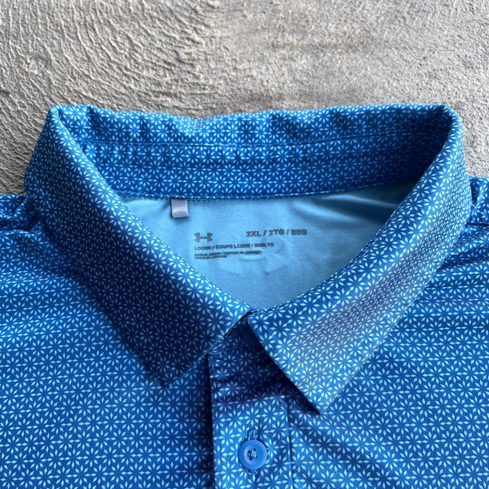 Under Armour Under Armour Polo Shirt Golf Mens 2XL Blue Floral Stretch Preppy Active Shirt Size US XXL / EU 58 / 5 - 5 Thumbnail