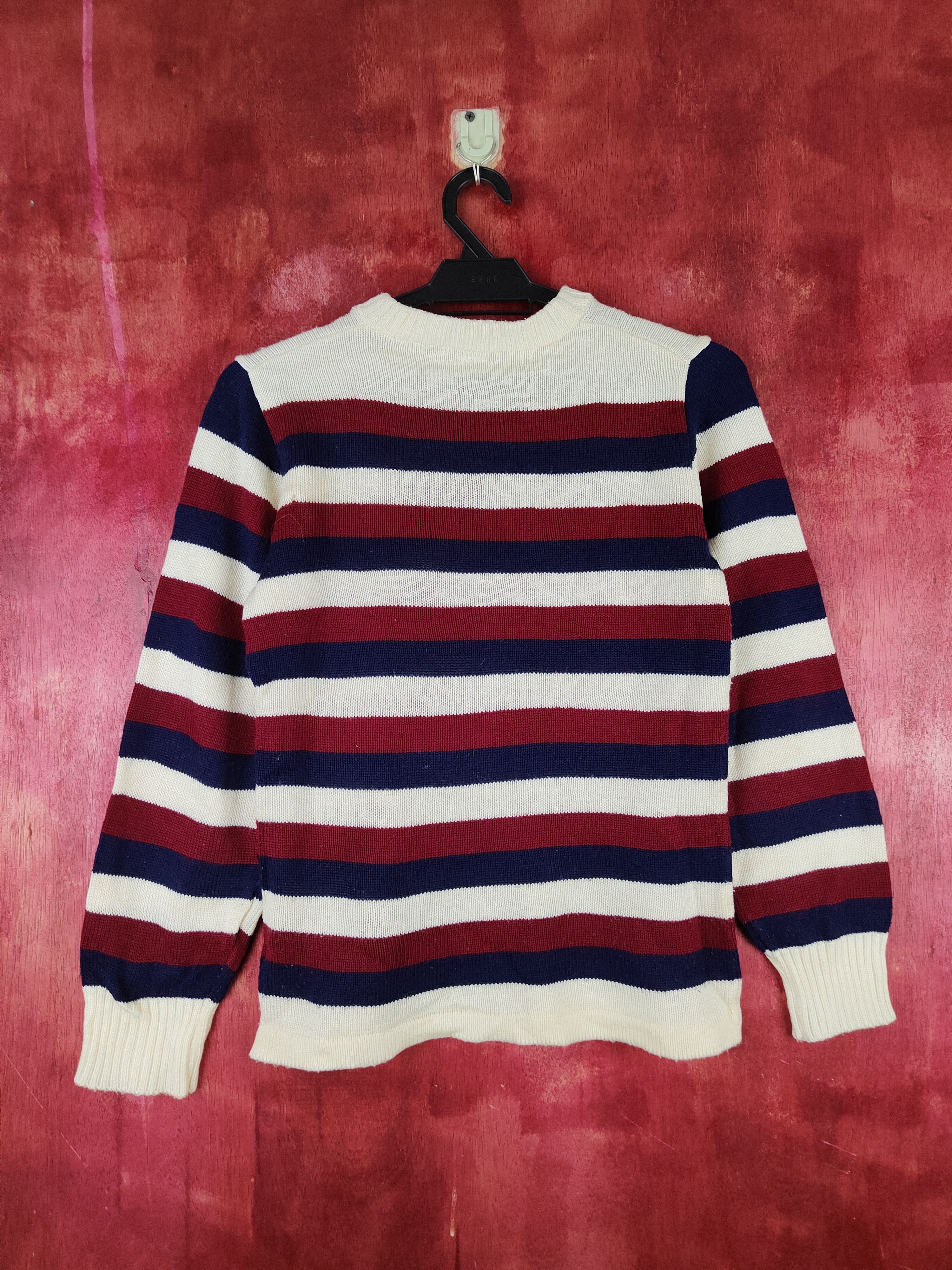 Japanese Brand Japanese Brand Cream Red Stripe Knitwear Sweatshirt #S1505 Size S / US 4 / IT 40 - 8 Thumbnail