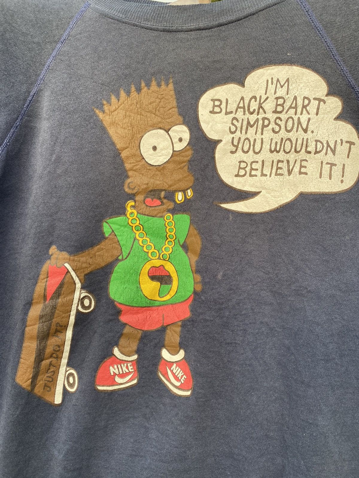 Hanes 🔥 Distressed🔥 Vintage 80s Bart Simpson x Nike Sweatshirt Size US L / EU 52-54 / 3 - 5 Thumbnail