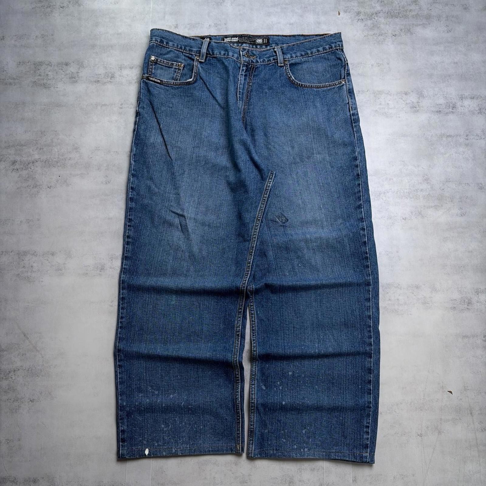 Ecko Unltd. Y2K Blue Ecko Unltd Grunge Baggy Distressed Denim Jeans Size US 36 / EU 52 - 4 Thumbnail