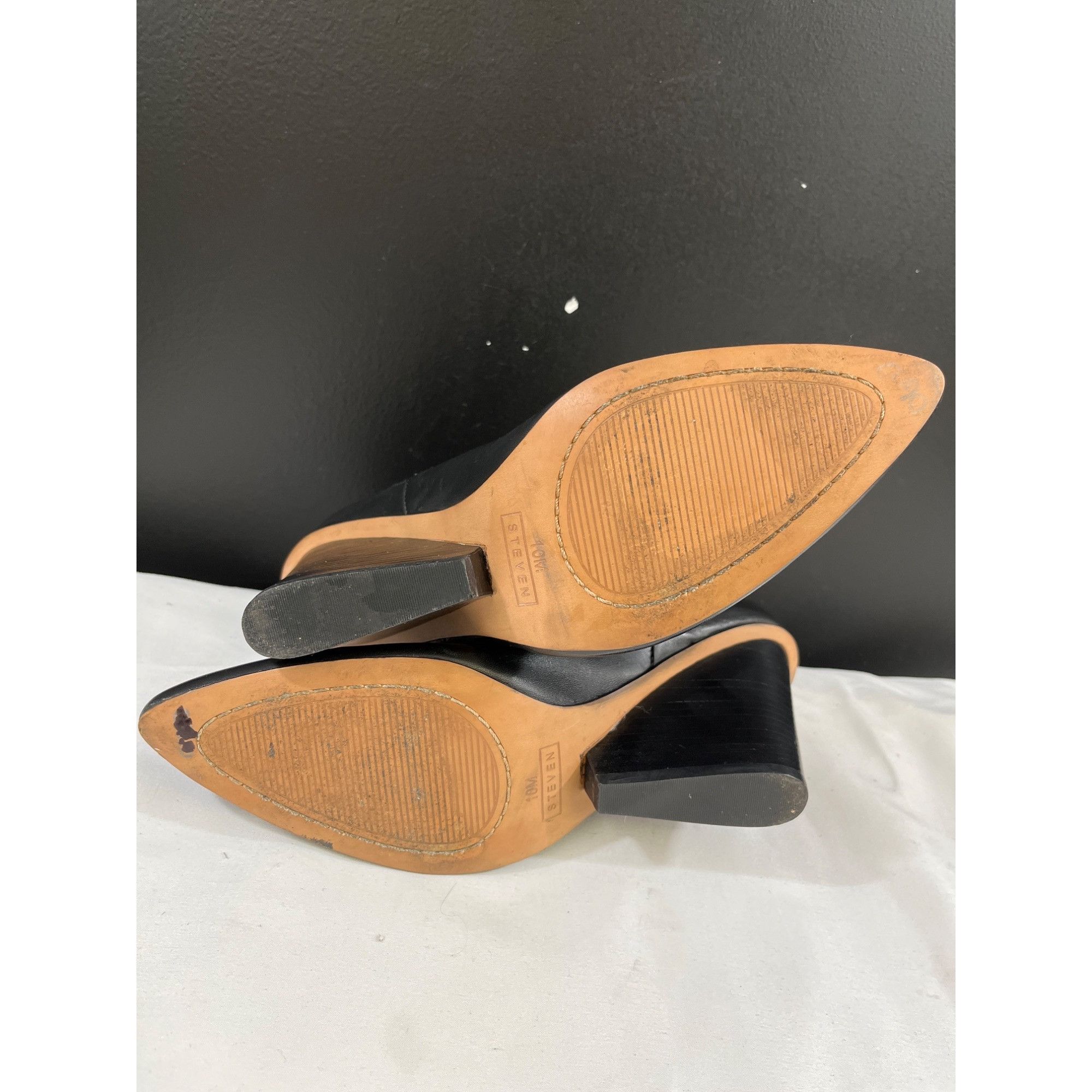 Steve Madden Steven By Steve Madden Maliik Women's Black Leather Ankle Bo Size US 10 / IT 40 - 3 Thumbnail