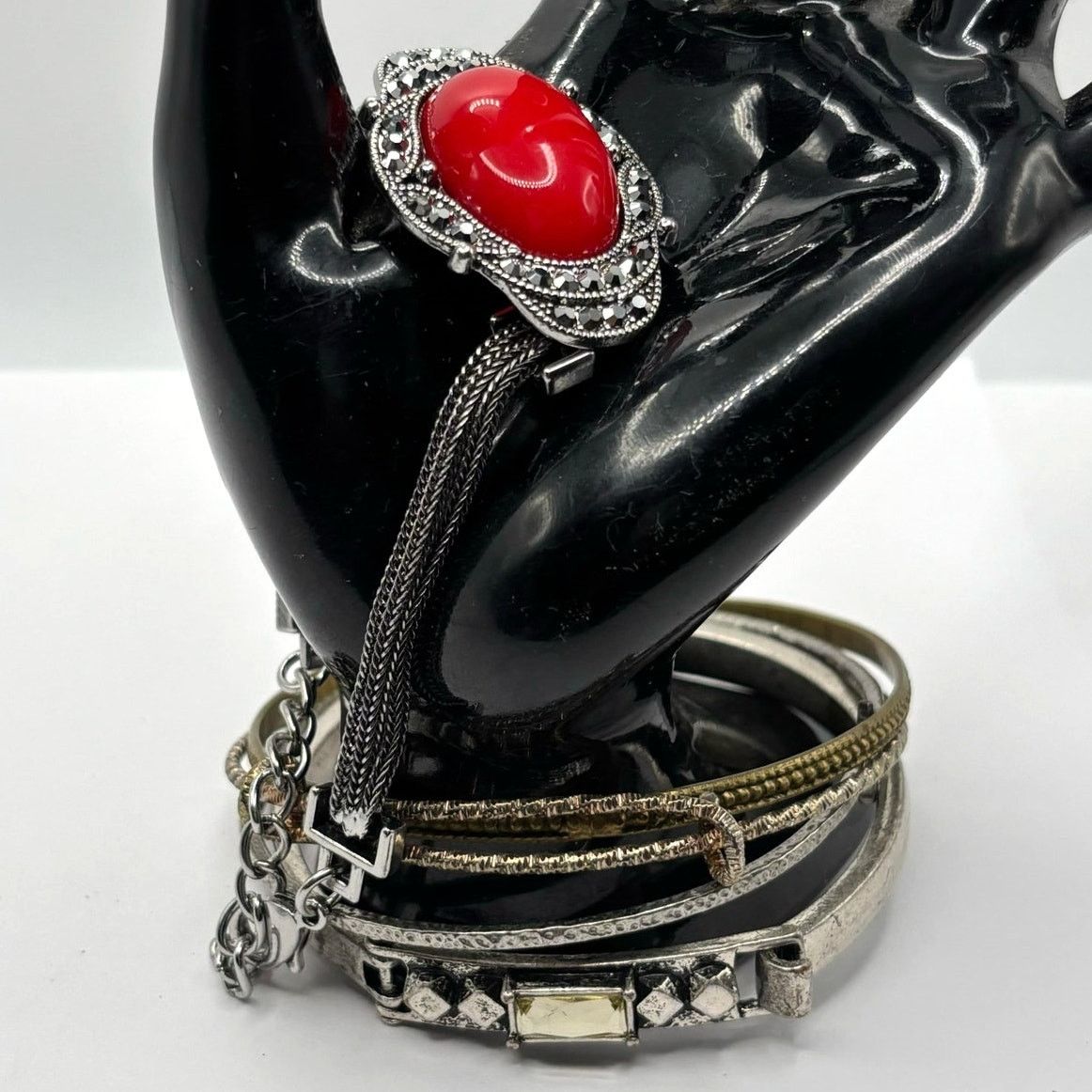 Other Silver Red Crystal Bracelet Bundle Size ONE SIZE - 1 Thumbnail
