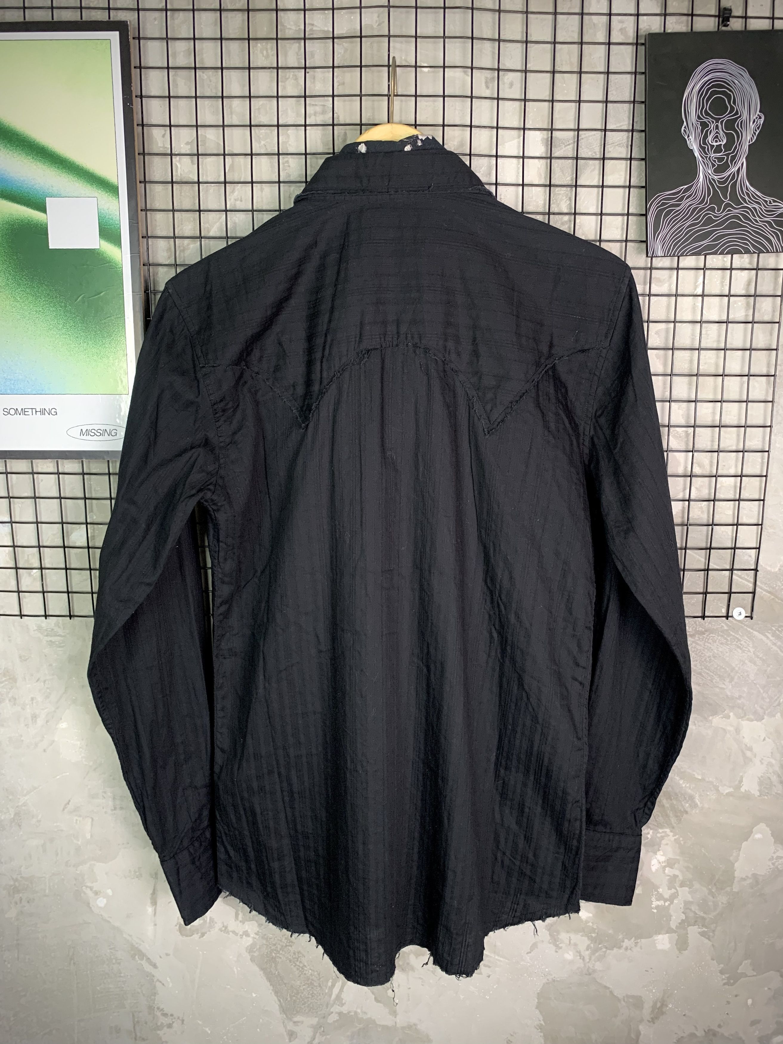 Japanese Brand Omkoe Layered 2Piece Shirt Floral Distressed Raw Hem Grunge Size US M / EU 48-50 / 2 - 8 Thumbnail