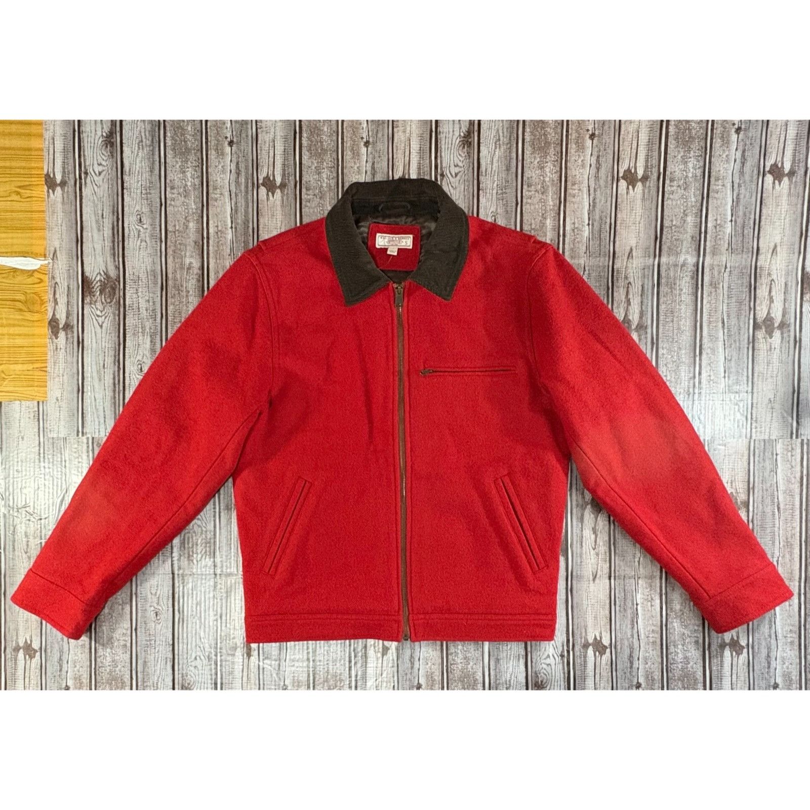 Wallace & Barnes Wallace & Barnes Wool Detroit Bomber Jacket size S color Red Size US S / EU 44-46 / 1 - 1 Thumbnail
