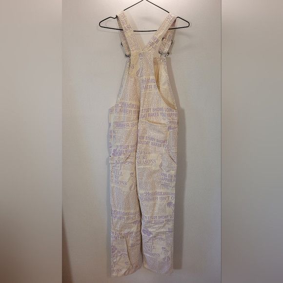 Vans VAN’S Jeans Overalls Newspaper Purple Cream Surfer - XSmall Size 26" / US 2 / IT 38 - 4 Thumbnail