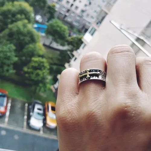 Other 925 Silver Plated Adjustable Cross Ring for Men Women Size ONE SIZE - 4 Thumbnail