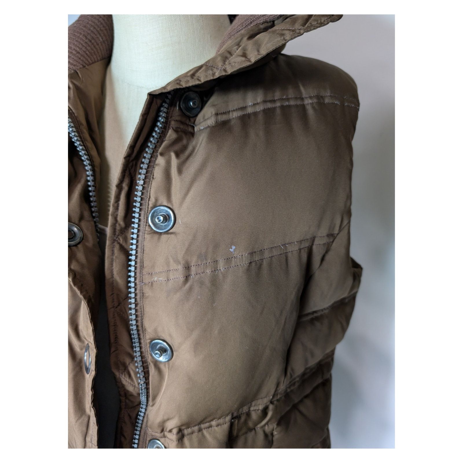 Unknown London K Jordan Brown Puffer Vest Hooded Women’s Size M USED Size M / US 6-8 / IT 42-44 - 7 Thumbnail