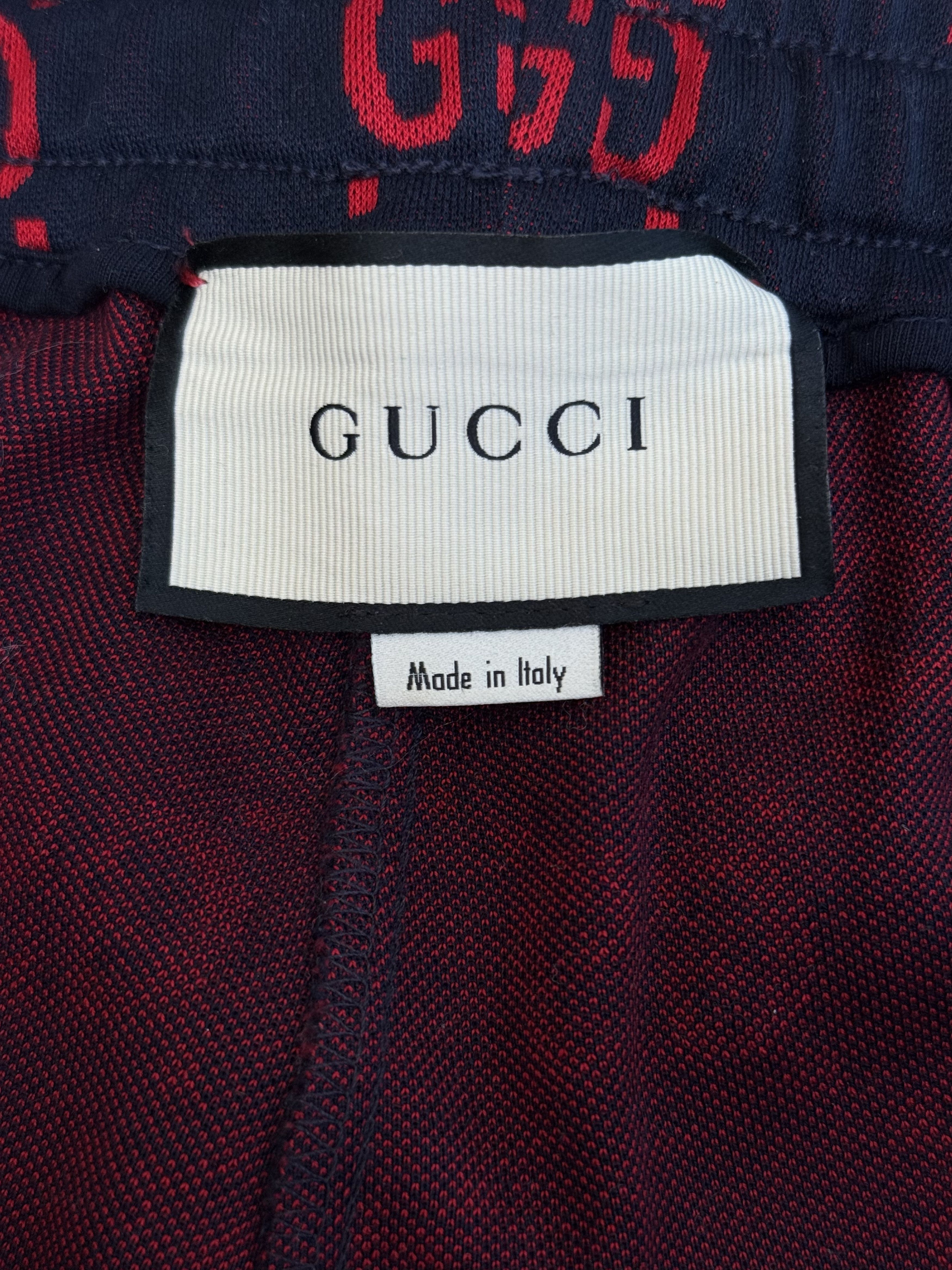 Gucci Gucci Navy & Red GG Monogram Jacquard Track Pants Size US 40 / EU 56 - 3 Thumbnail