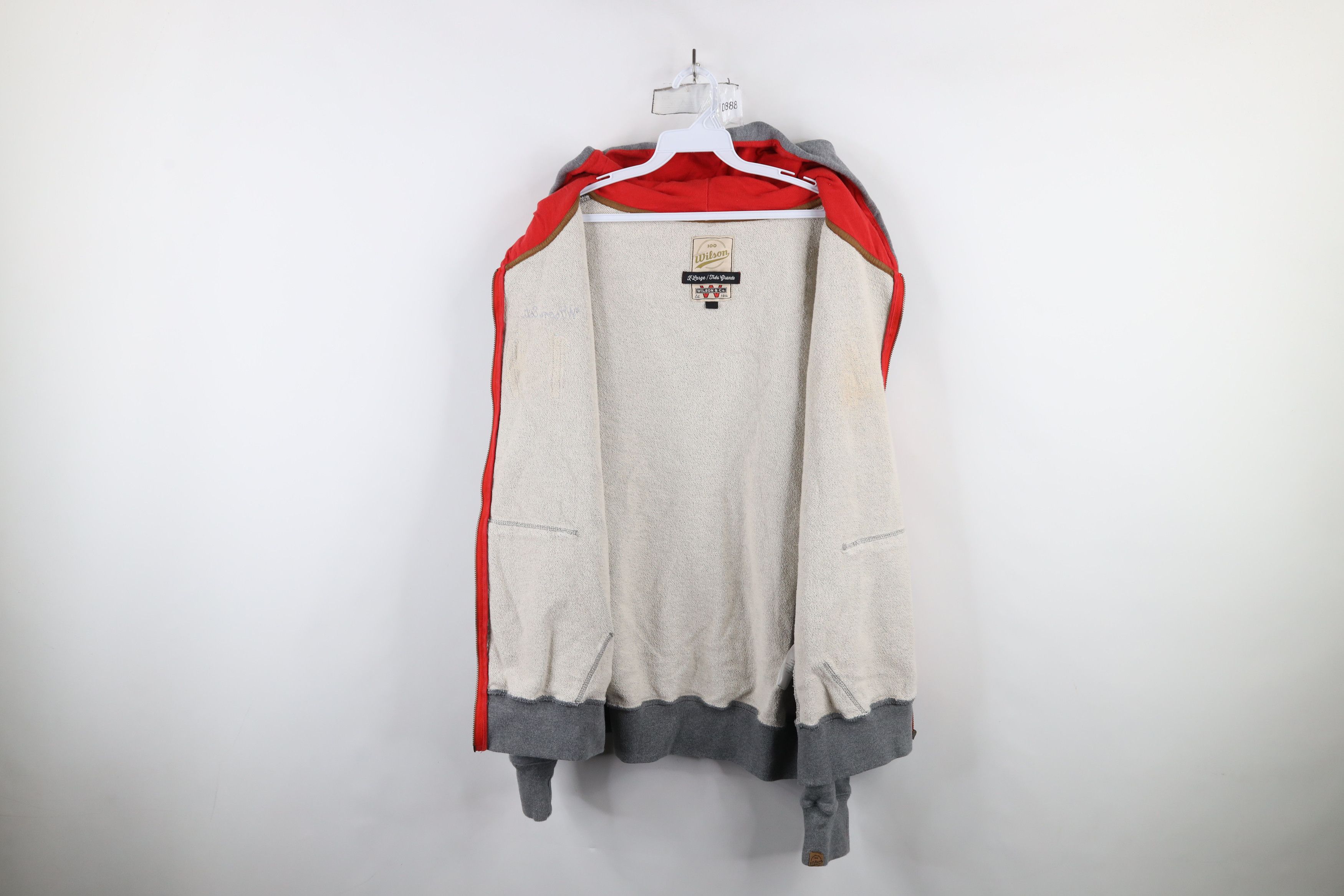 Vintage Vintage Y2K Wilson Chain Stitch Heavyweight Hoodie Gray Size US XL / EU 56 / 4 - 10 Thumbnail