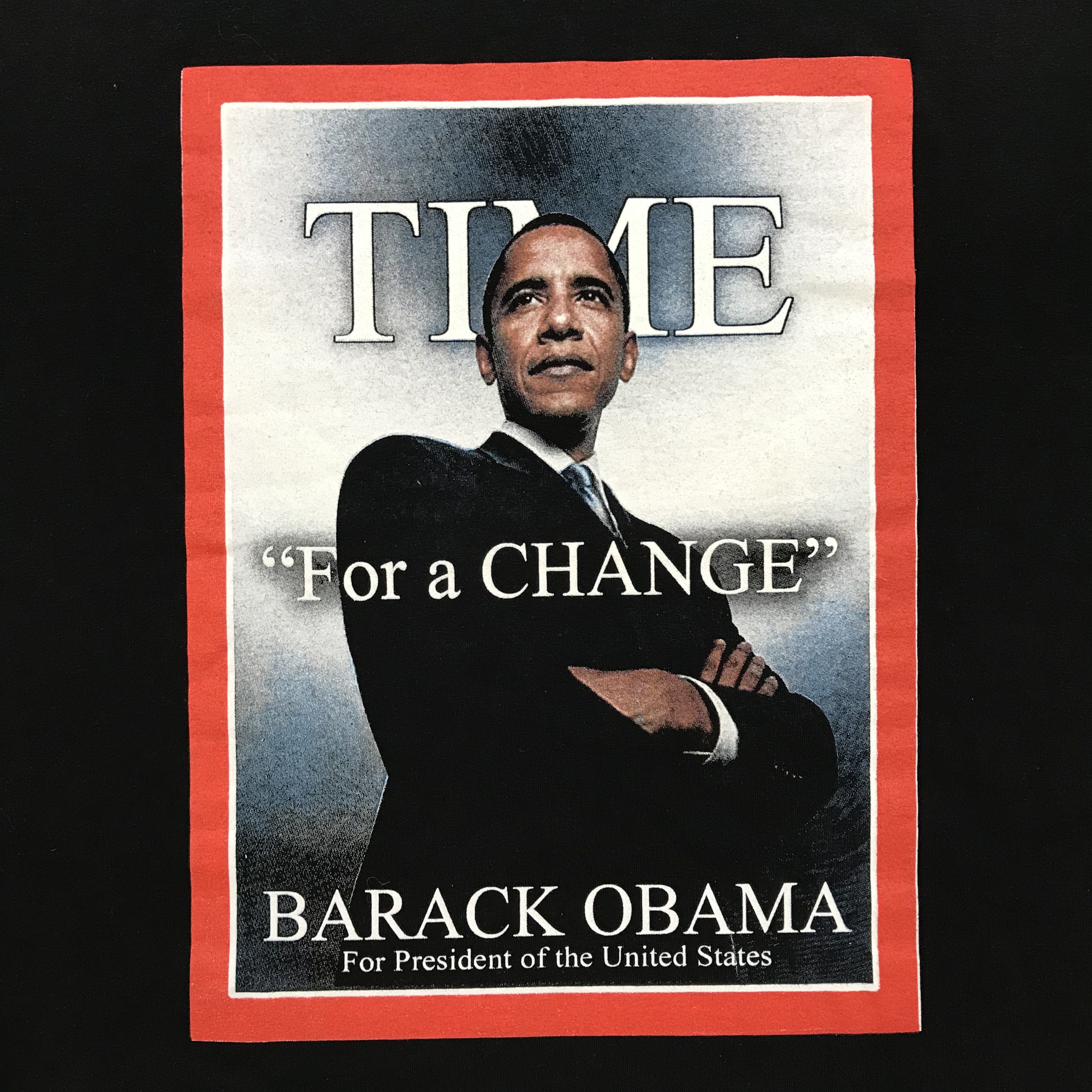 Band Tees BARACK OBAMA 2008 Vintage T-Shirt Tee TIME President uSA Size US L / EU 52-54 / 3 - 5 Thumbnail