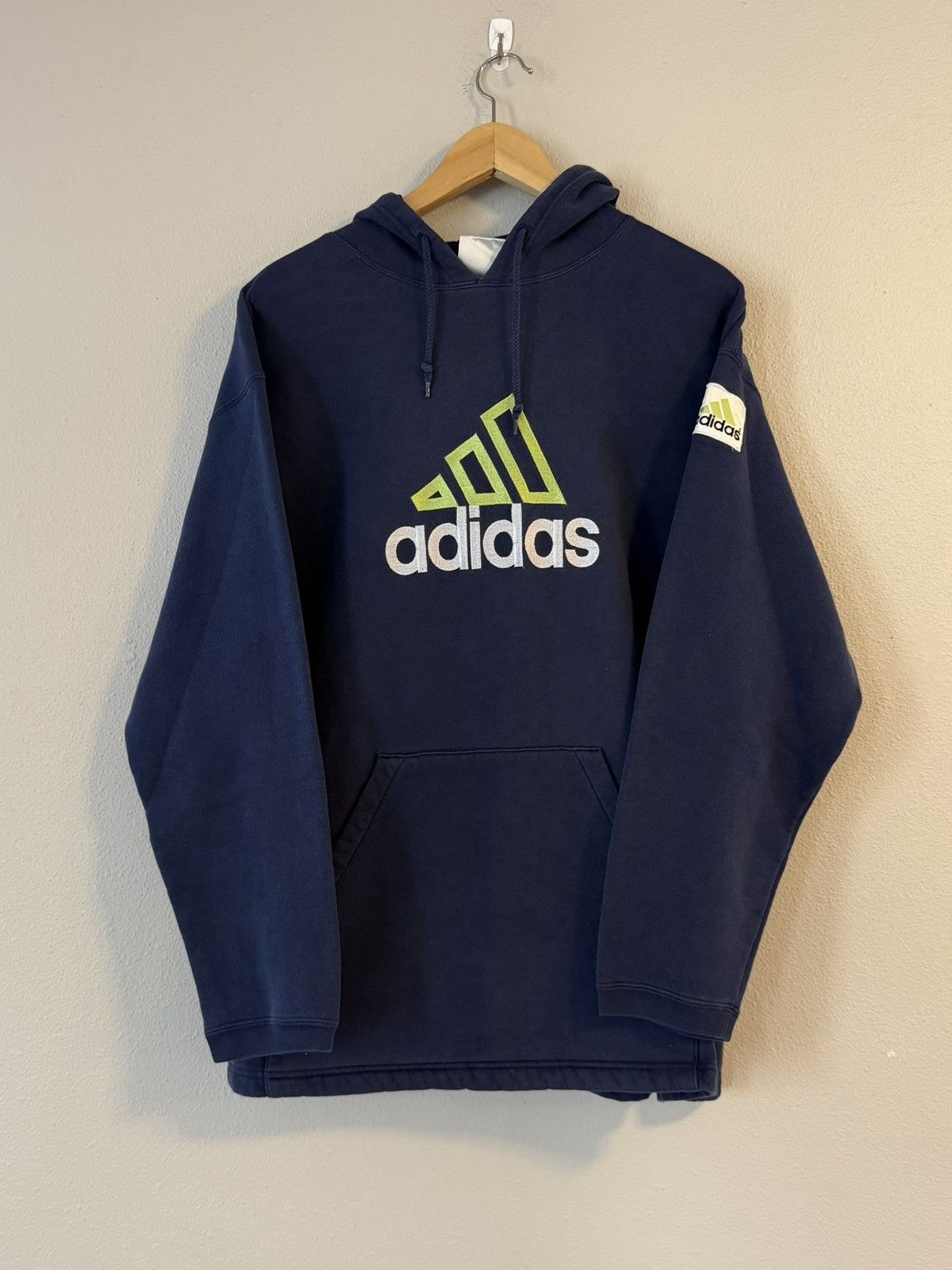 Adidas 90s navy blue adidas embroidered hoodie medium Size US M / EU 48-50 / 2 - 1 Thumbnail