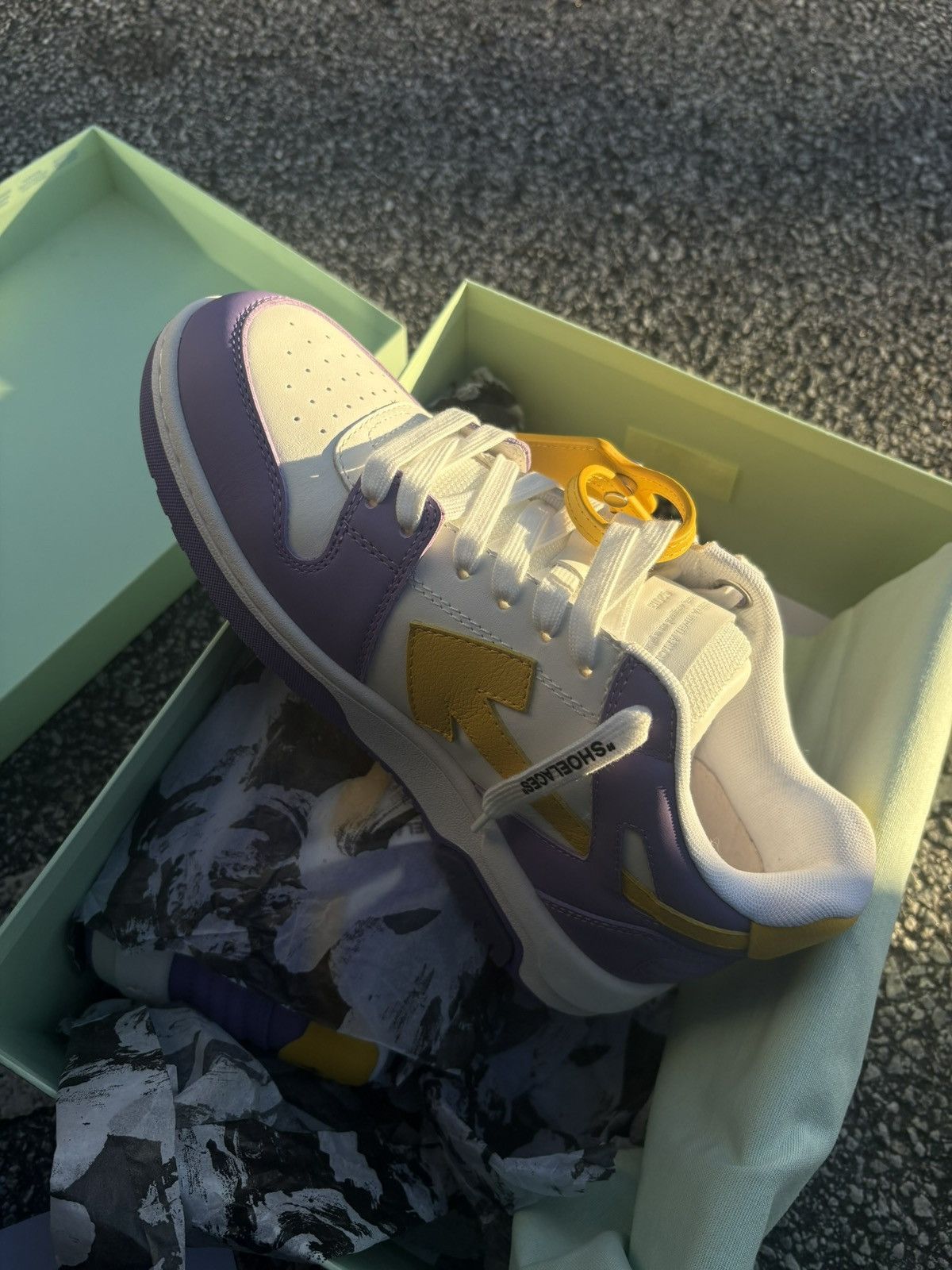 Off-White OUT OF OFFICE CALF LEATHER PURPLE YELLOW-OFF WHITE SHOES Size US 8 / IT 38 - 2 Thumbnail