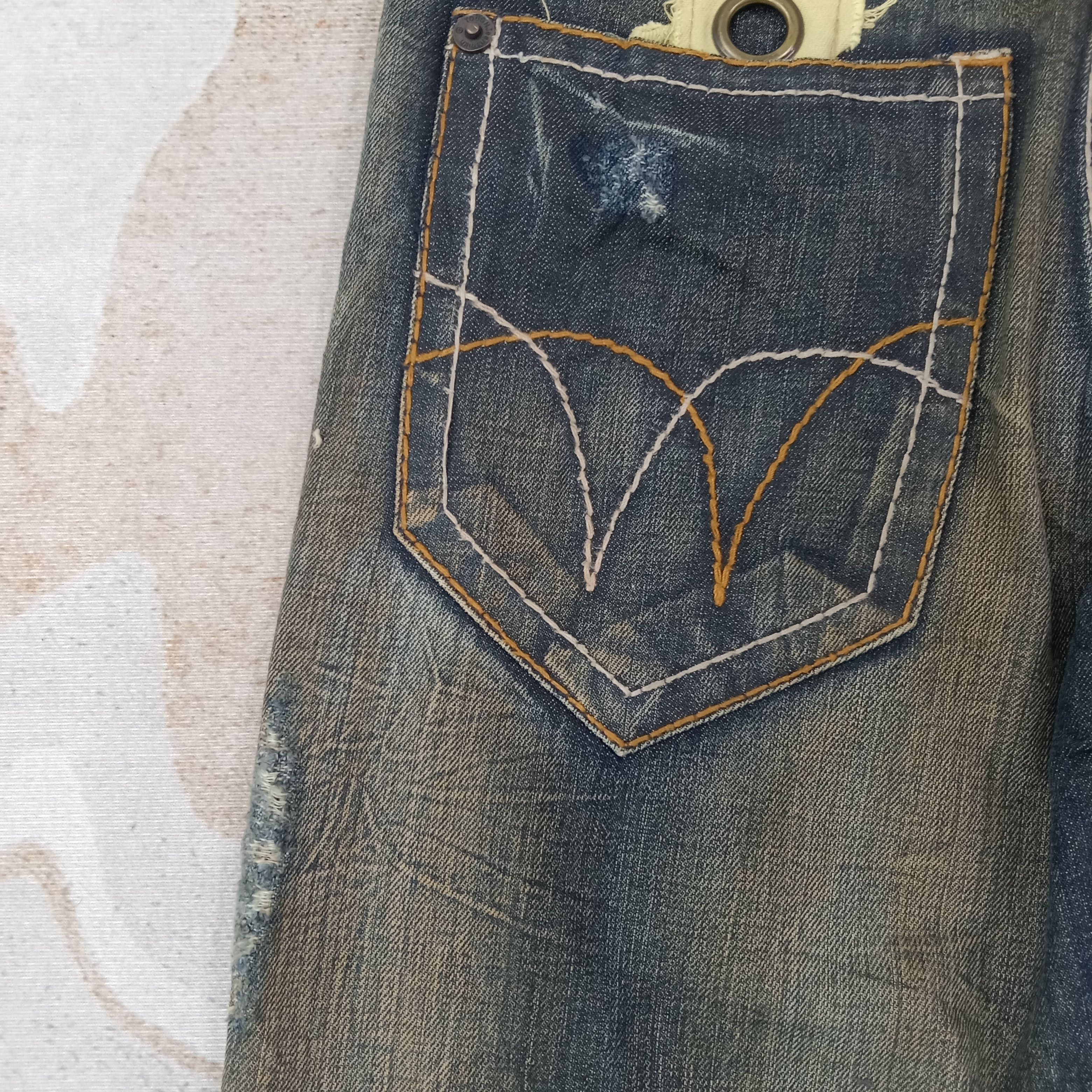 Vintage Tough Jeansmith Streetwear Patches Denim Jeans C258N18 Size US 32 / EU 48 - 11 Thumbnail