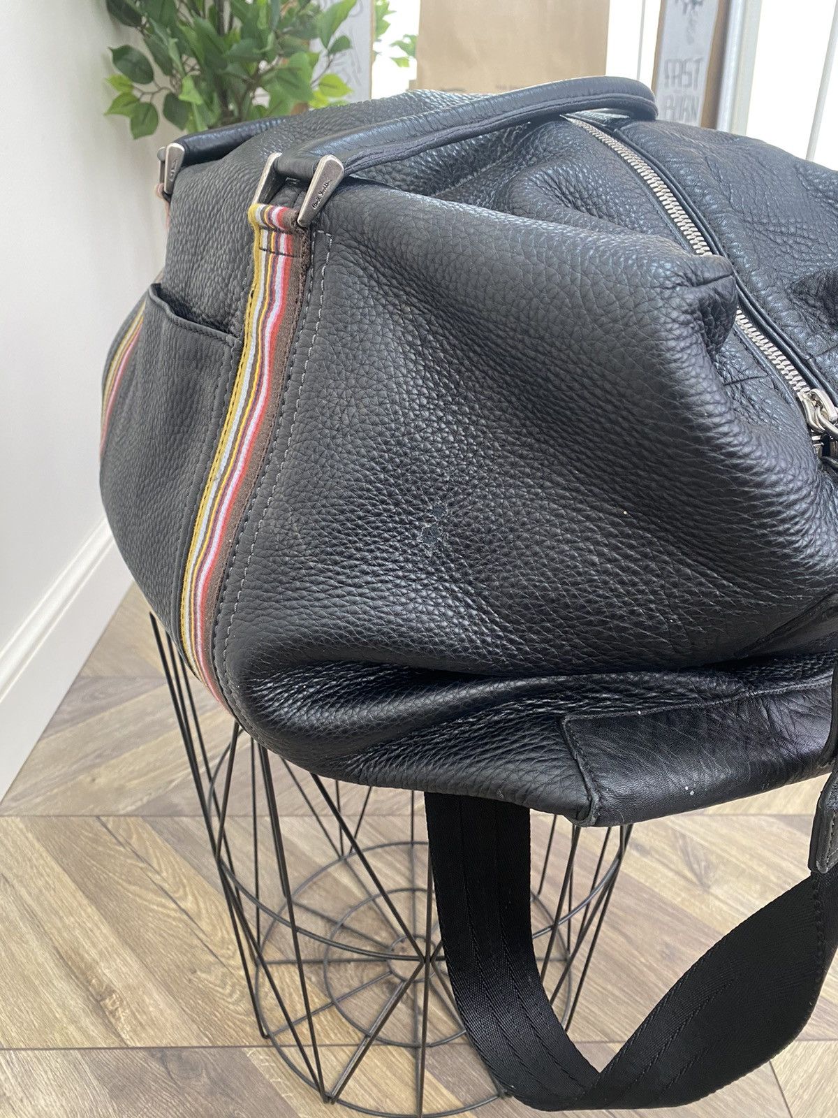 Paul Smith × Vintage Vintage Paul Smith Mainline Mens Black Cityweb Leather Bag Size ONE SIZE - 9 Thumbnail